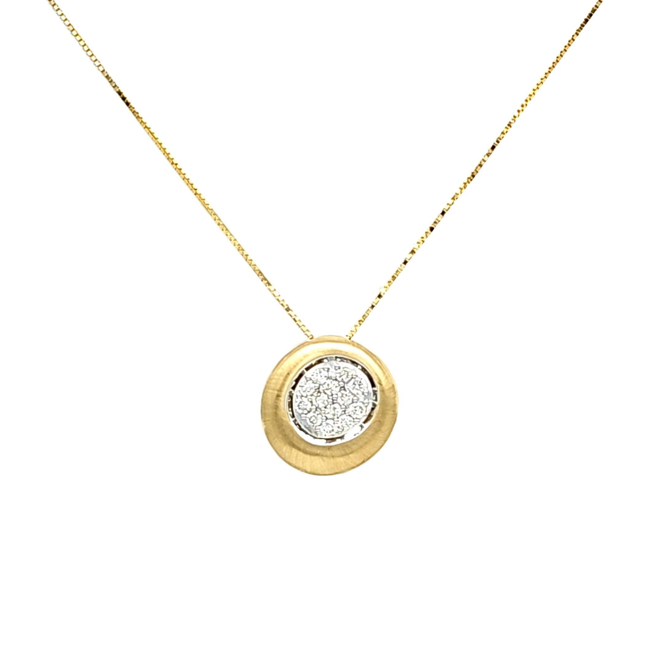 14K White Gold cluster Diamond Circle 18" Necklace 31001271| Shin Brothers* 14K White Gold cluster Diamond Circle 18" Necklace 31001271| Shin Brothers*