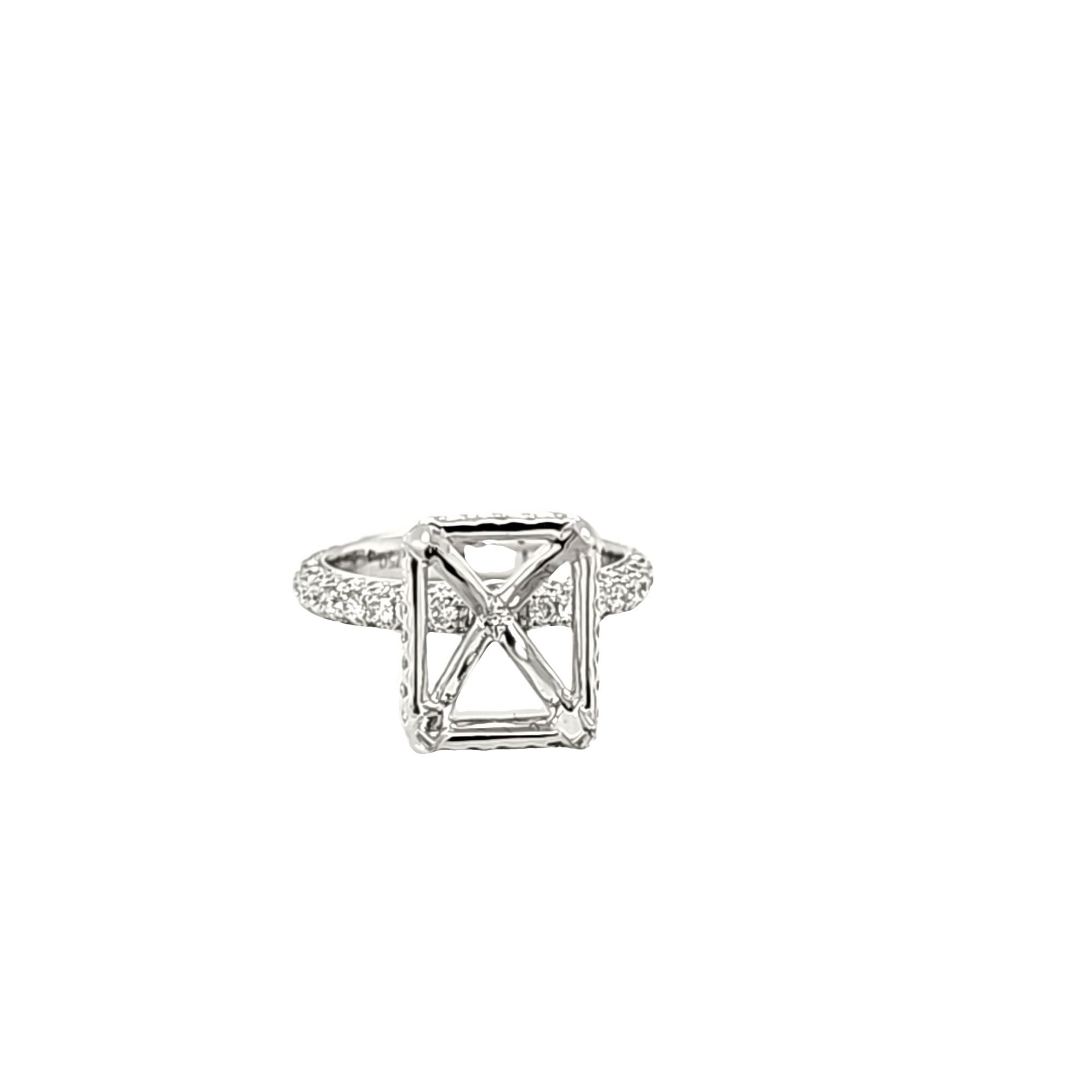 Rectangular Sparkle: 1/3ct TDW Diamond Engagement Ring by Yaffie