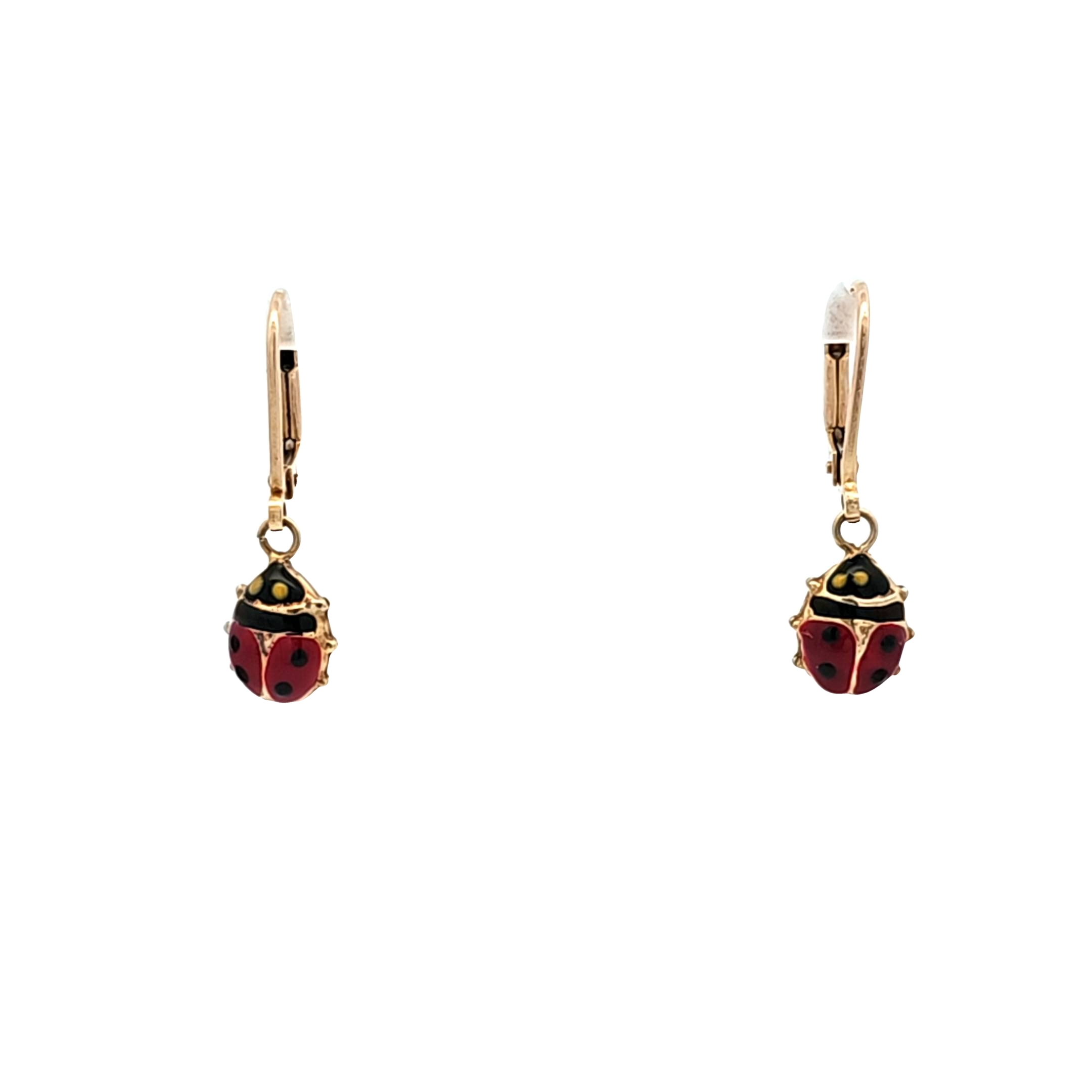 14K Yellow Gold Ladybug Lever Back Earrings 40002409 | Shin Brothers* 14K Yellow Gold Ladybug Lever Back Earrings 40002409 | Shin Brothers*