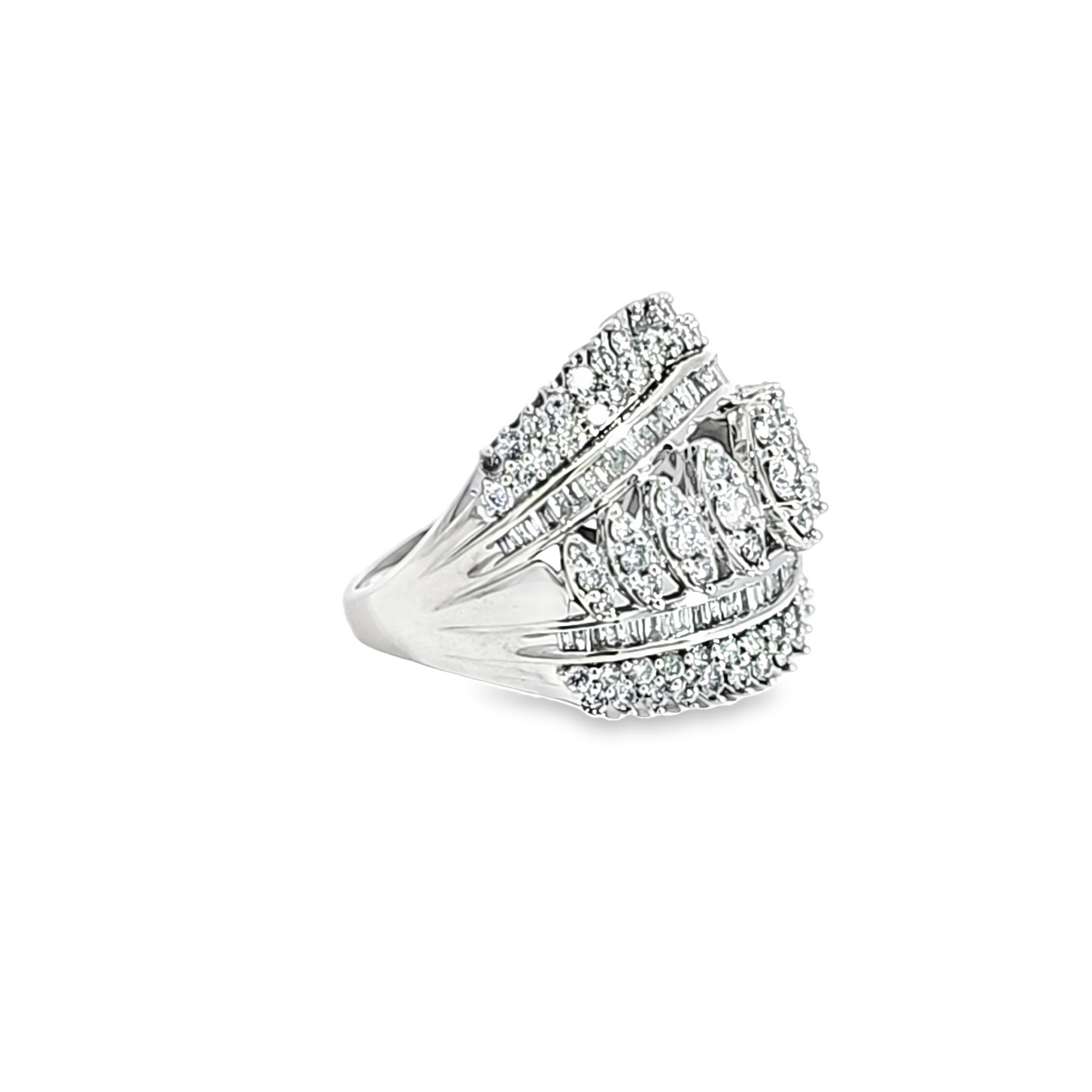 10K White Gold Diamond Wide Ring 19100059 | Shin Brothers*