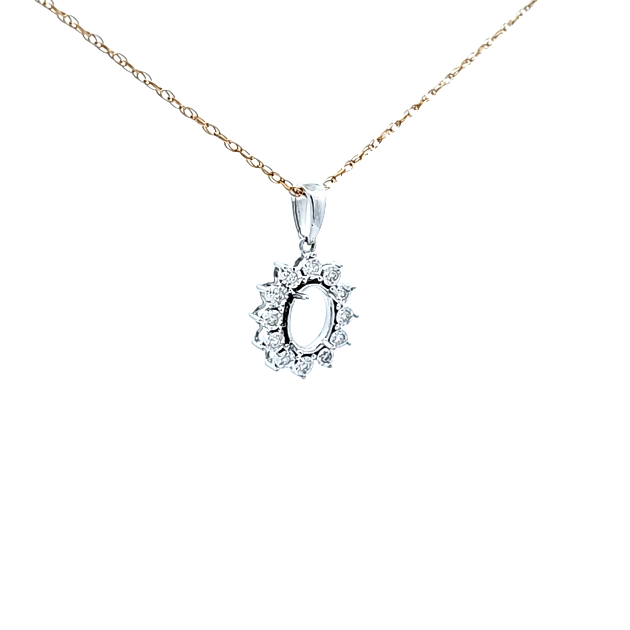 18K White Gold Diamond Oval Setting Charm 51002054 | Shin Brothers* 18K White Gold Diamond Oval Setting Charm 51002054 | Shin Brothers*