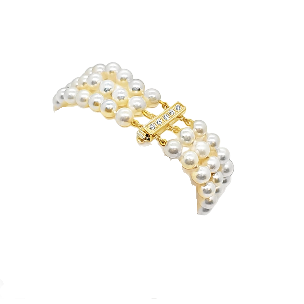 14K Yellow Gold Multi-Row 7" Pearl Bracelet 22000978 | Shin Brothers*