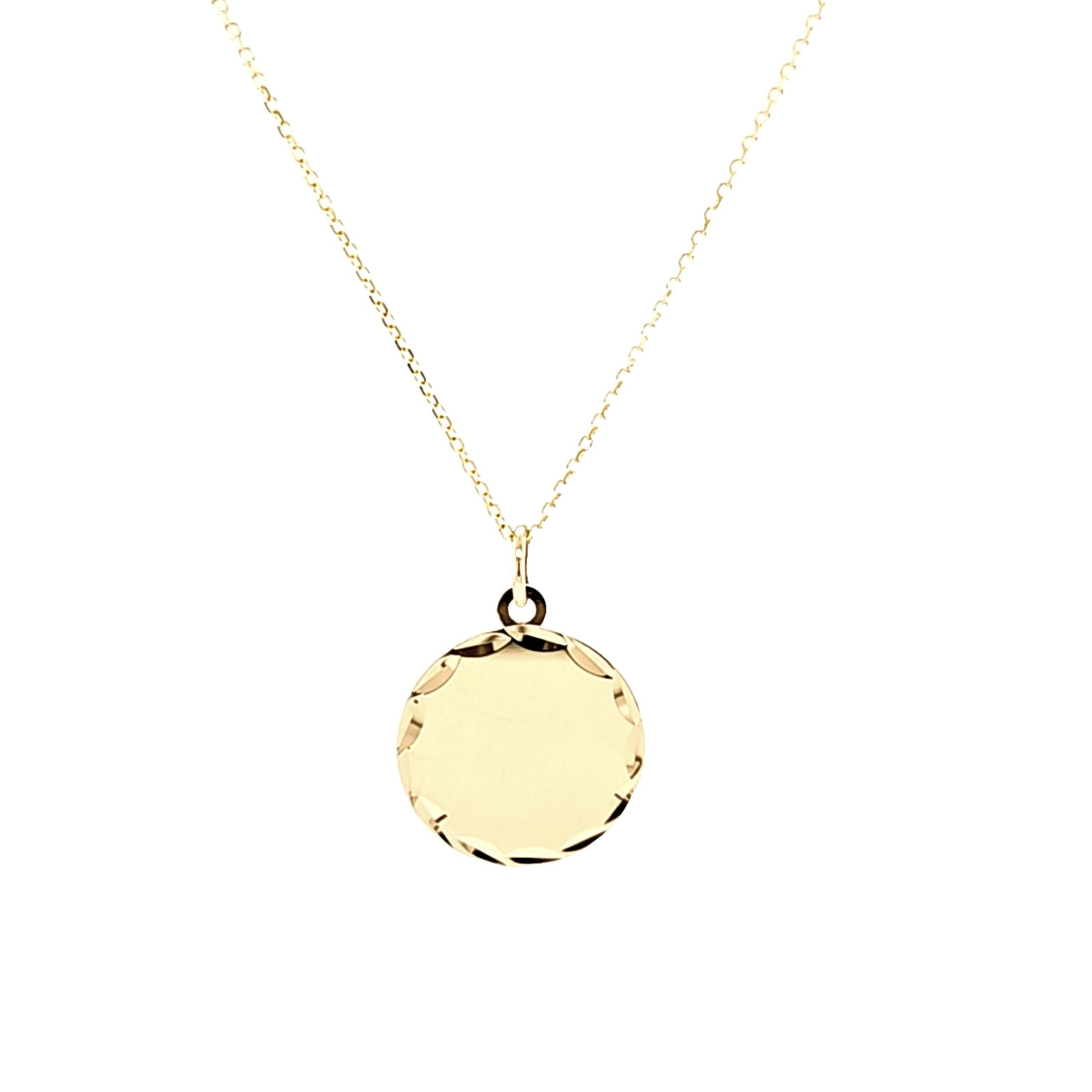 14K Yellow Gold Disk Charm 50003165 | Shin Brothers* 14K Yellow Gold Disk Charm 50003165 | Shin Brothers*