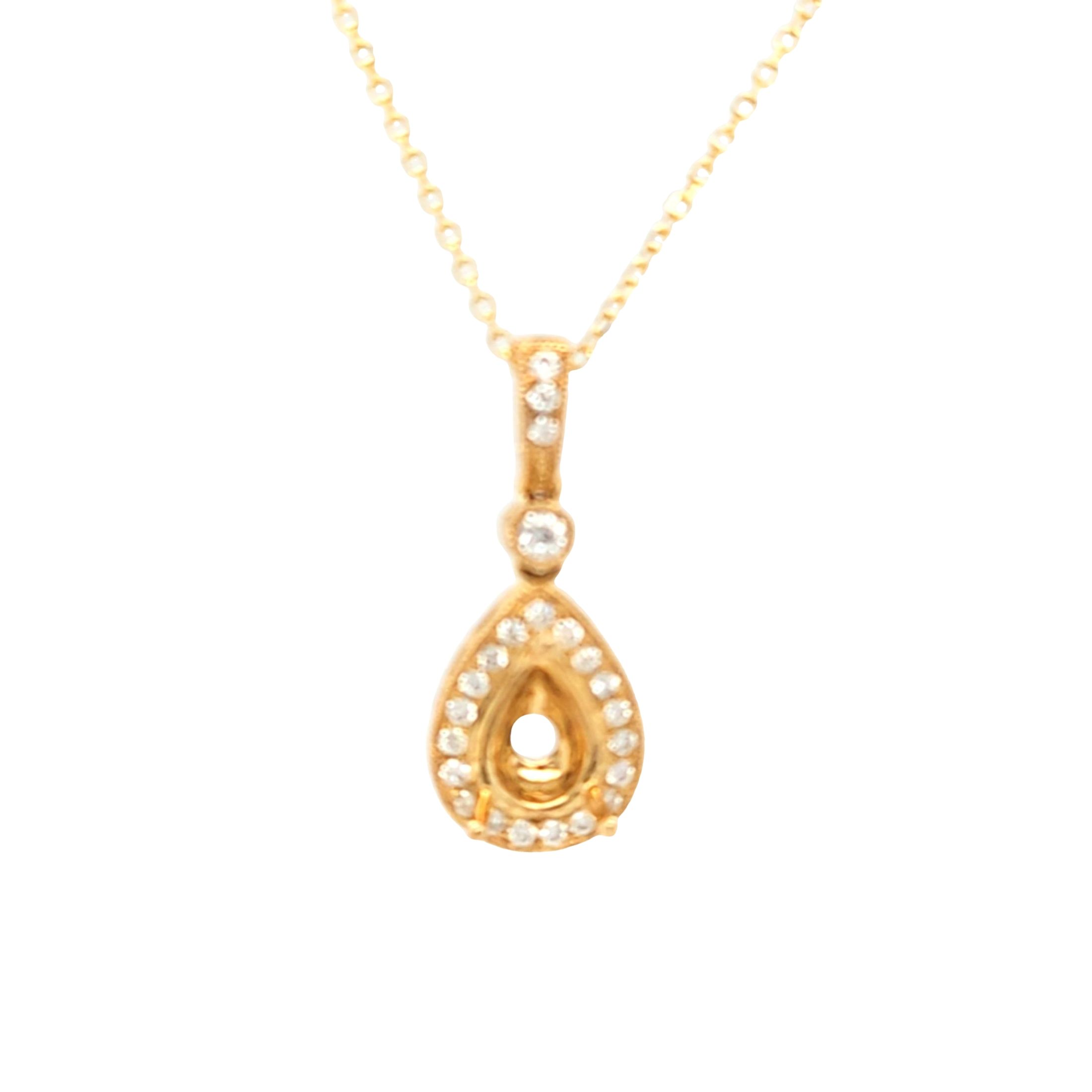 14K Yellow Gold Diamond Pear Shape Pendant 51001941 | Shin Brothers* 14K Yellow Gold Diamond Pear Shape Pendant 51001941 | Shin Brothers*