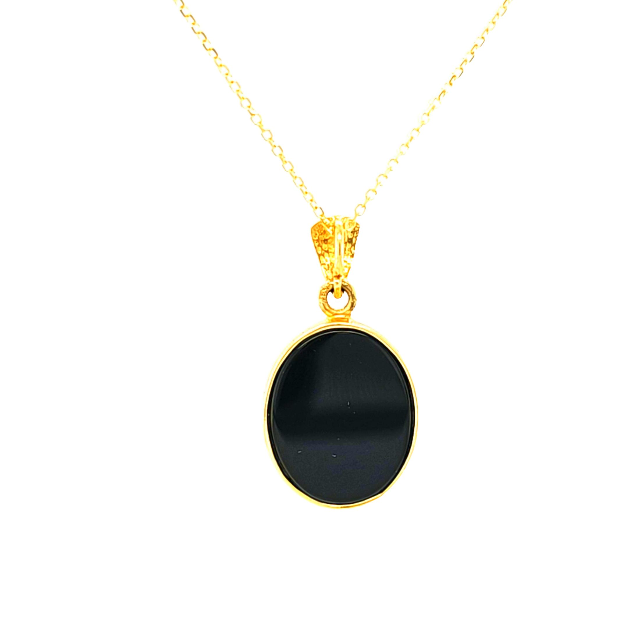 14K Yellow Gold Oval Onyx Charm 52001111 | Shin Brothers* 14K Yellow Gold Oval Onyx Charm 52001111 | Shin Brothers*