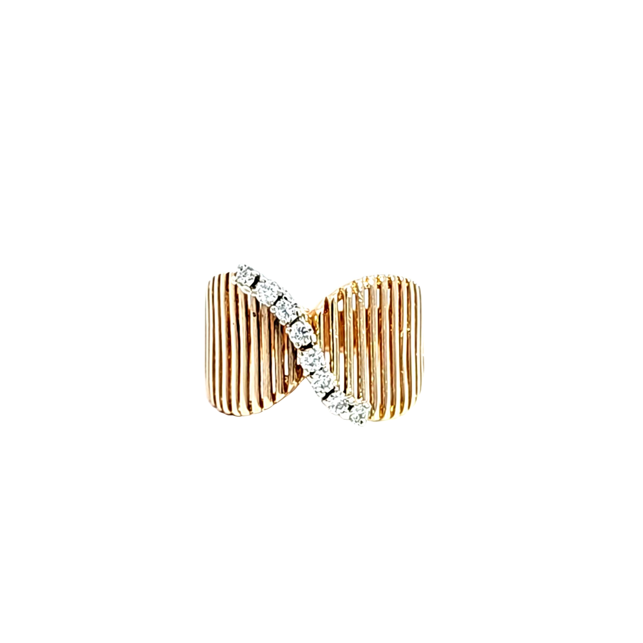 14K Yellow Gold Criss Cross Diamond Ring 12003222 | Shin Brothers* 14K Yellow Gold Criss Cross Diamond Ring 12003222 | Shin Brothers*