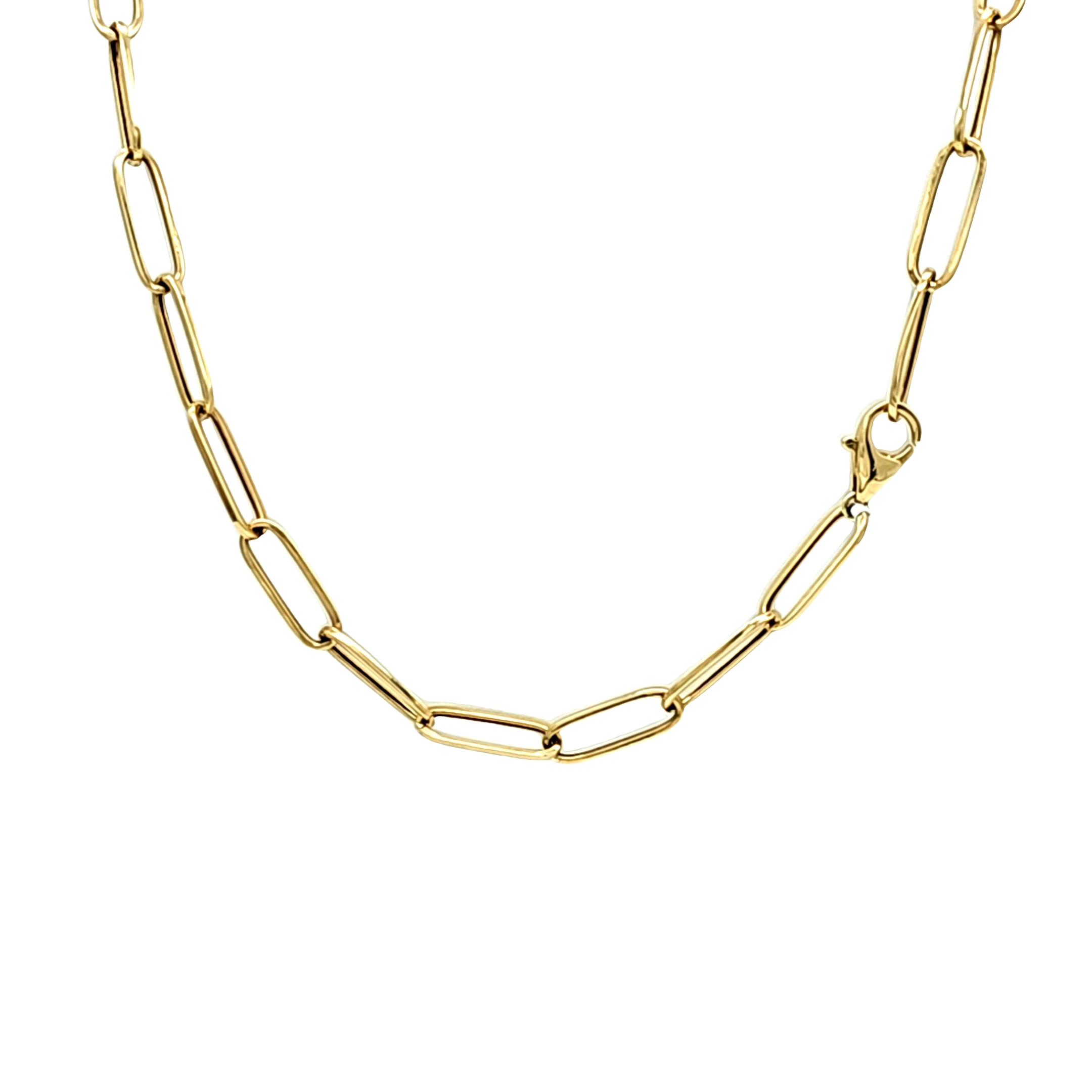 14K Yellow Gold 20" Paperclip Chain 30004376 | Shin Brothers*