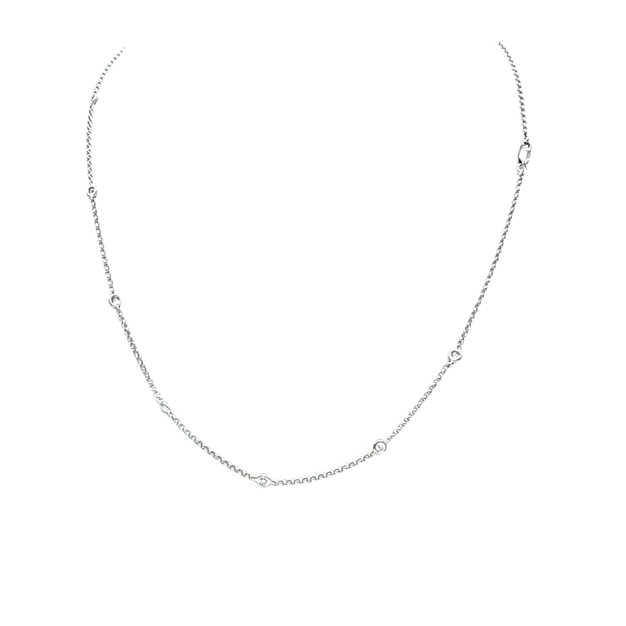 18K White Gold Diamond By The Yard Necklace 31001280 | Shin Brothers*