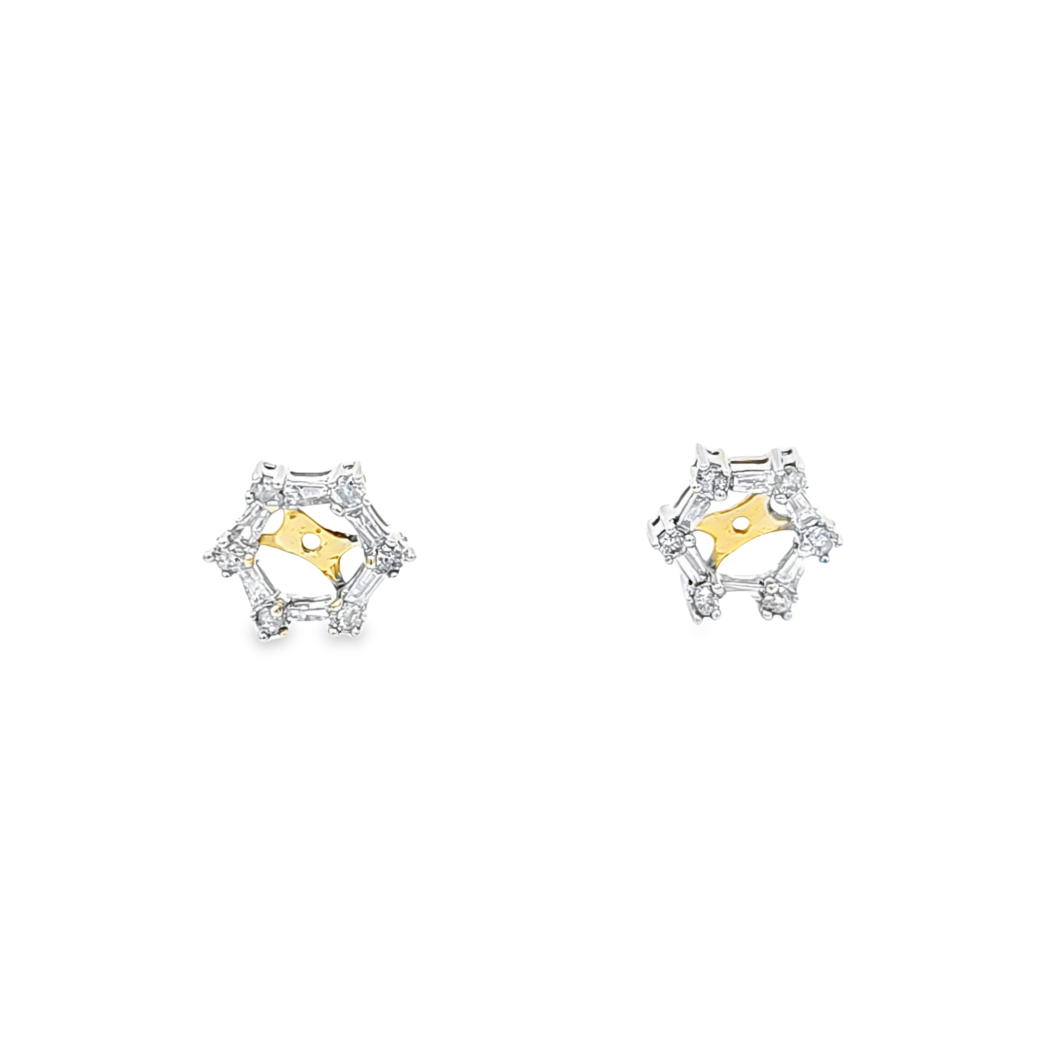 10K Yellow Gold Diamond Hexagon Jacket Earrings 49000187 | Shin Brothers*