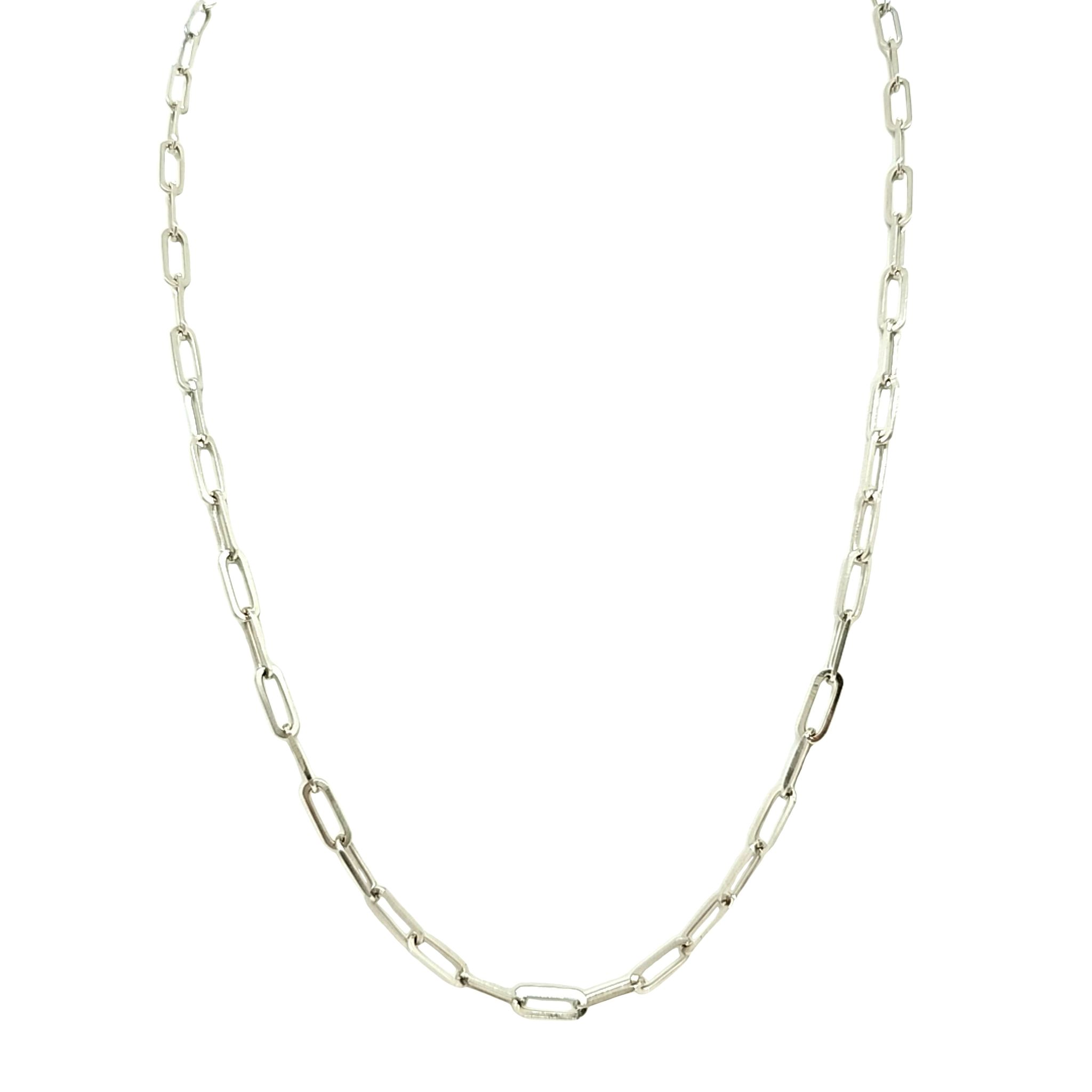 14K White Gold 24" Paper Clip Link Chain 30003712 | Shin Brothers*