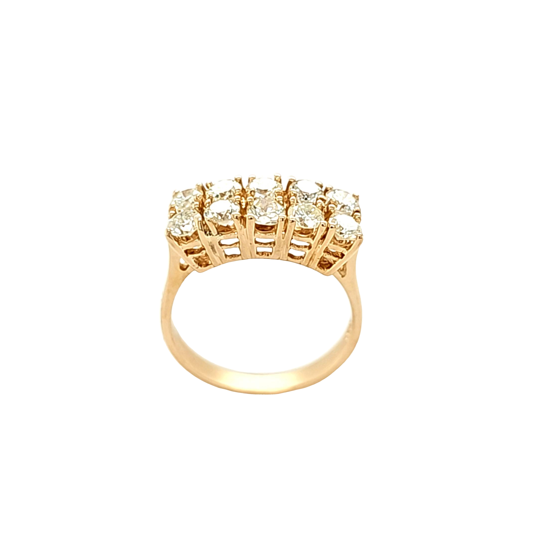 14K Yellow Gold Double Row Diamond Ring 11007256 | Shin Brothers*