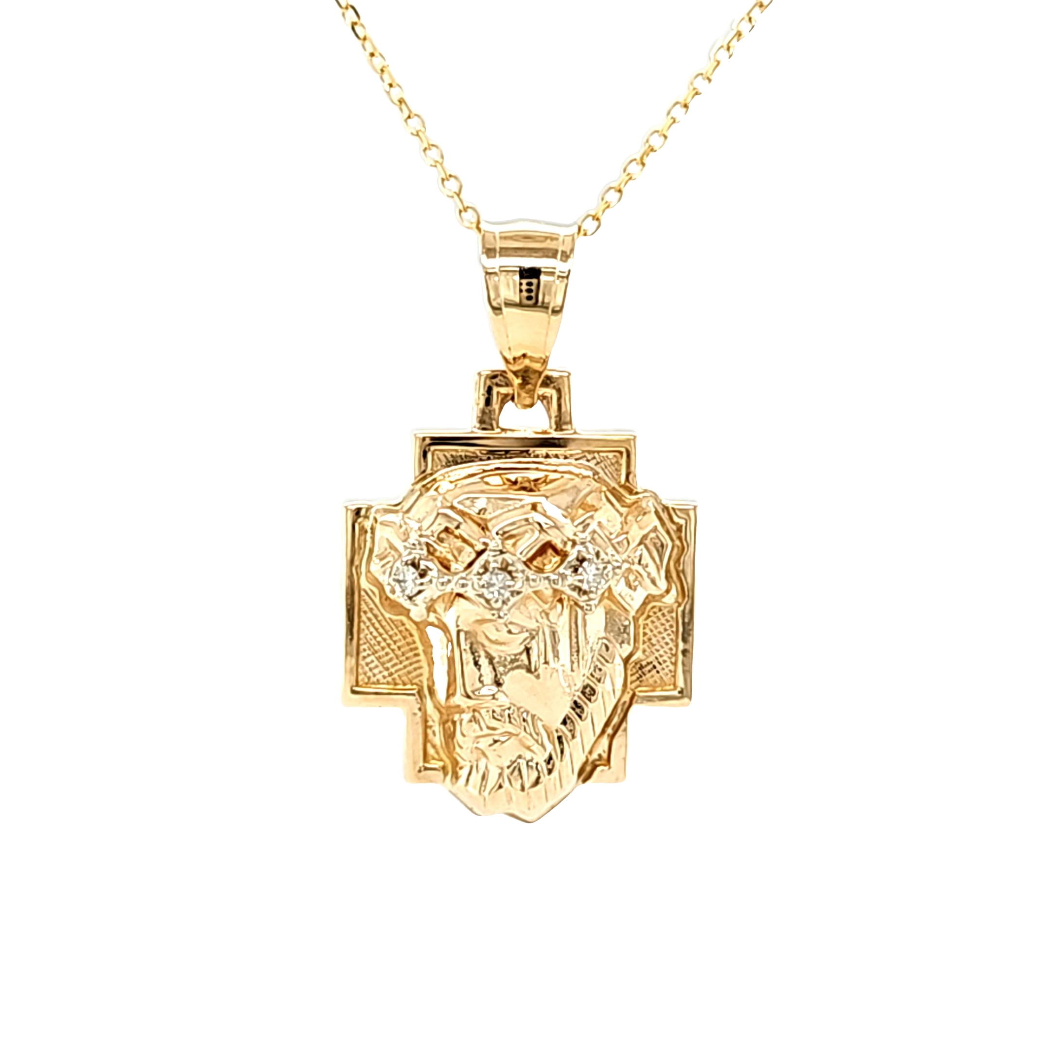 14K Yellow Gold Diamond Christ Head Charm 51002235 | Shin Brothers* 14K Yellow Gold Diamond Christ Head Charm 51002235 | Shin Brothers*