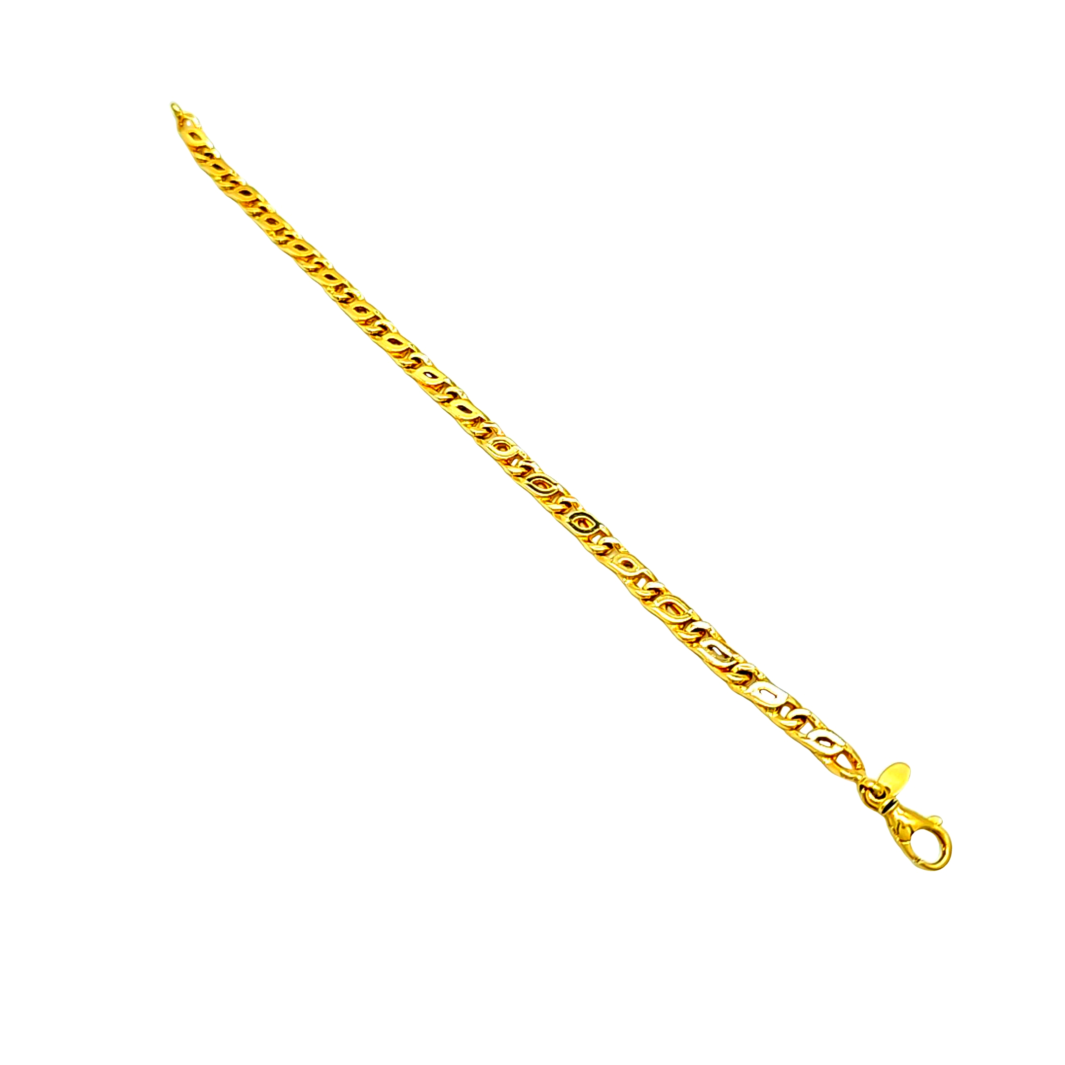 14K Yellow Gold Tiger Eye Link Bracelet 20001966 | Shin Brothers** 14K Yellow Gold Tiger Eye Link Bracelet 20001966 | Shin Brothers**