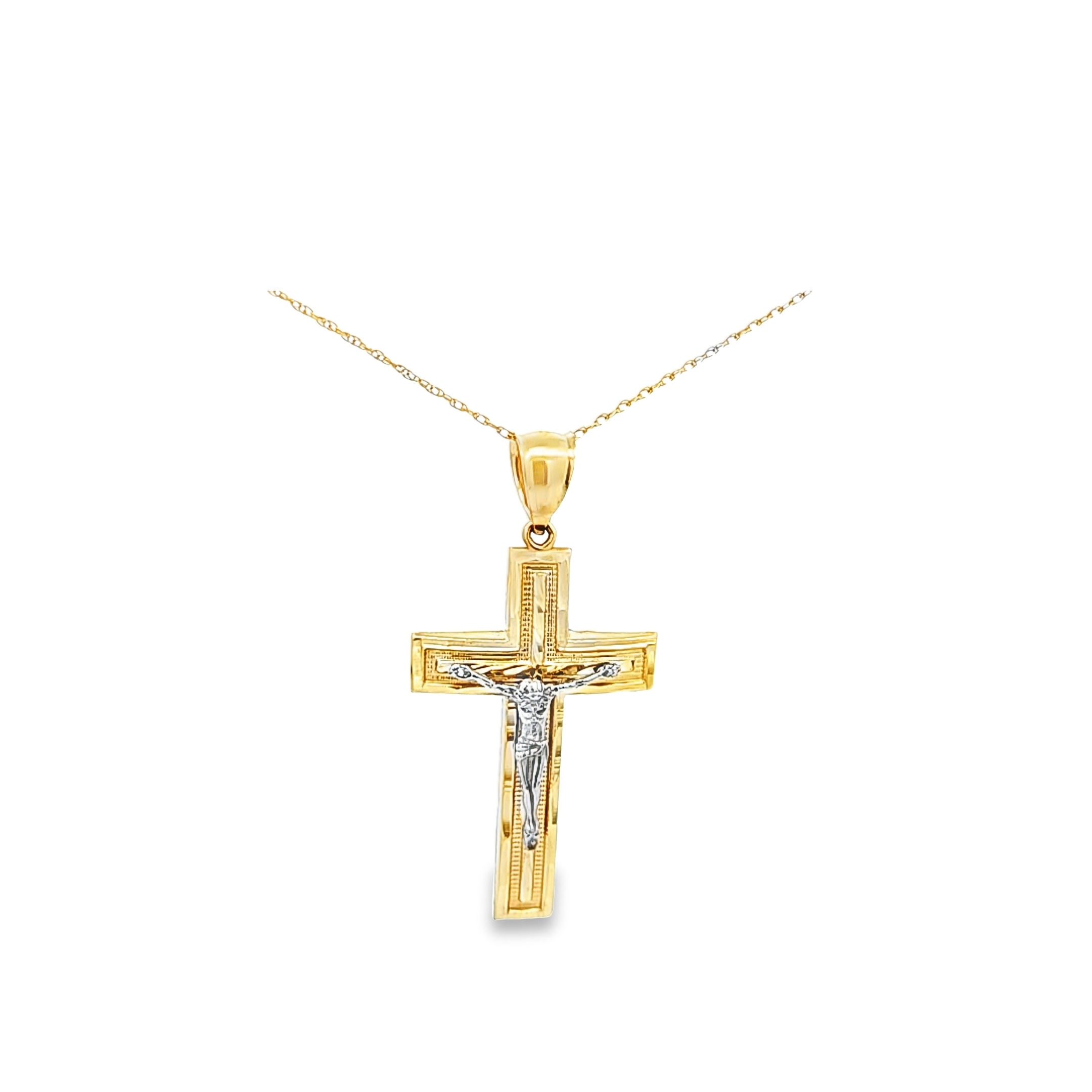 14K Two Tone Gold Crucifix Charm 50004171 | Shin Brothers* 14K Two Tone Gold Crucifix Charm 50004171 | Shin Brothers*