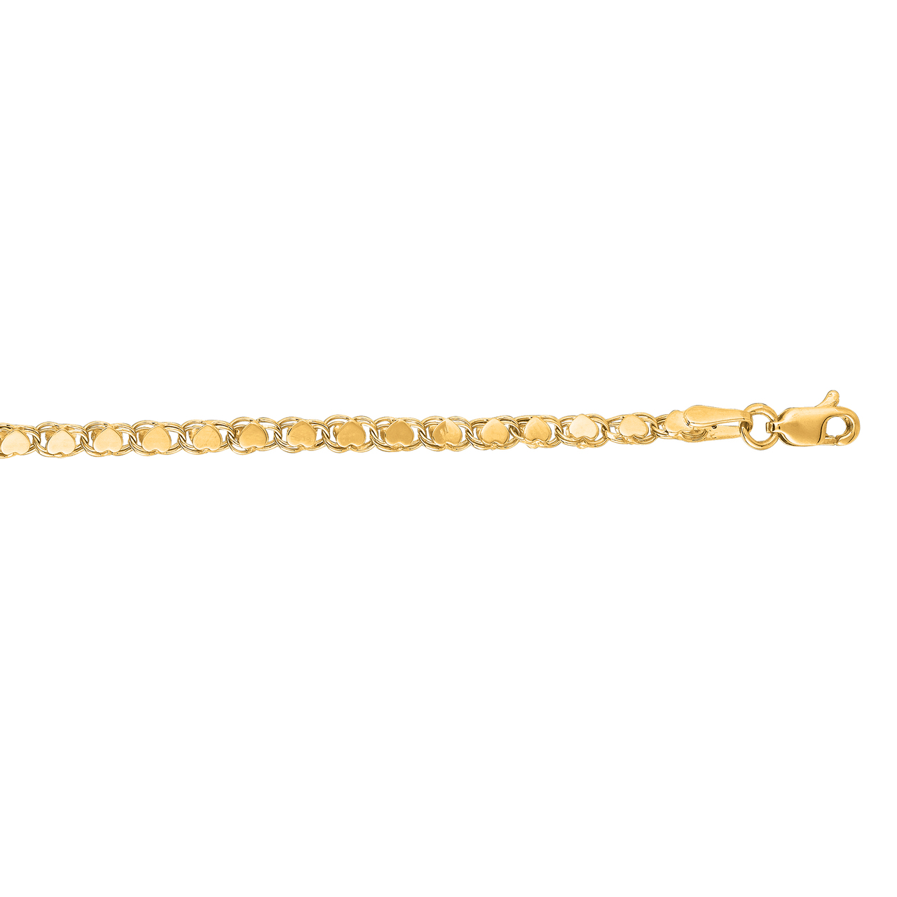 14K Gold 3mm Heart Chain with Lobster Clasp HC1-10 | Shin Brothers *^