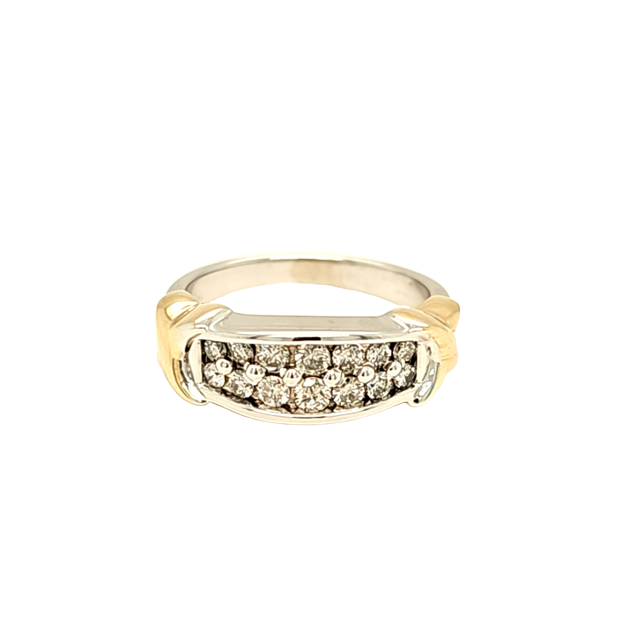 14K Two Tone Gold Diamond Band 00210113 | Shin Brothers*