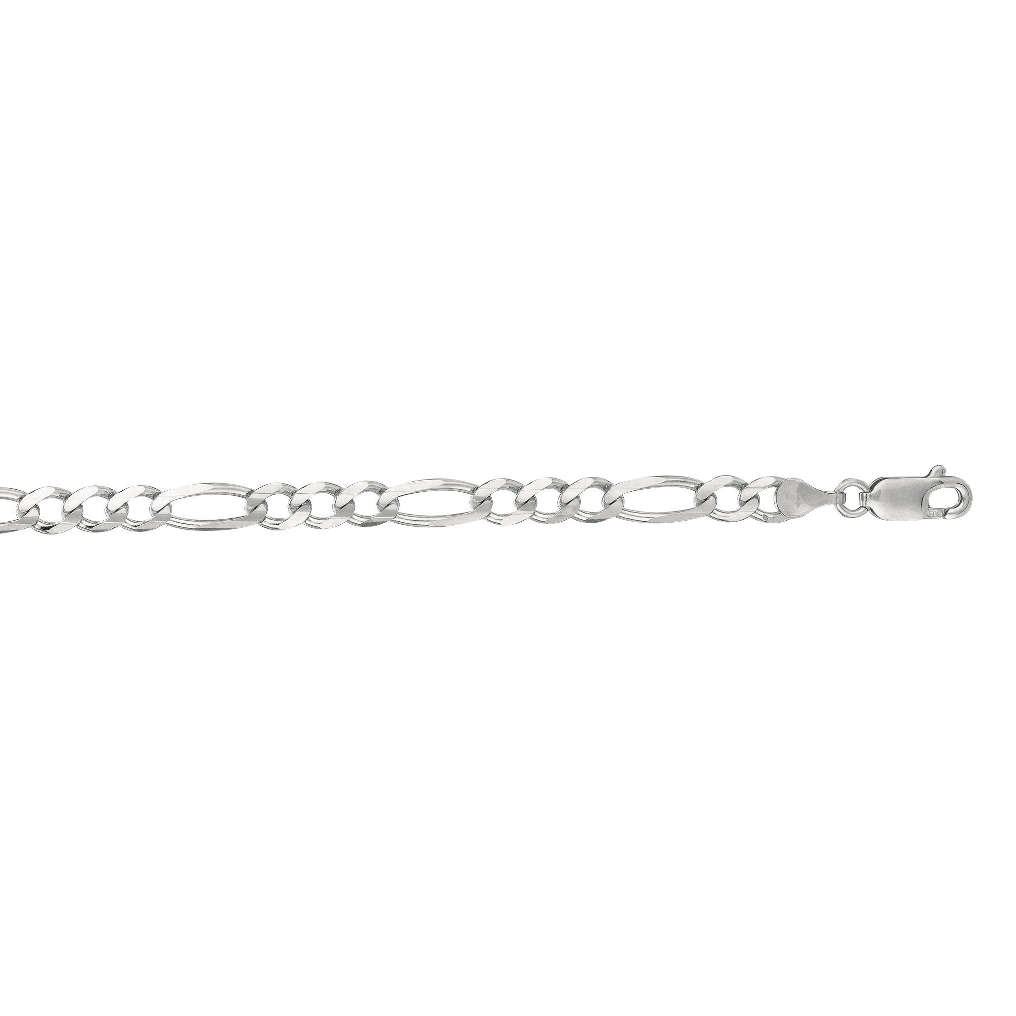 14K White Gold 7" 3.7MM Figaro Bracelet 22000286 | Shin Brothers**