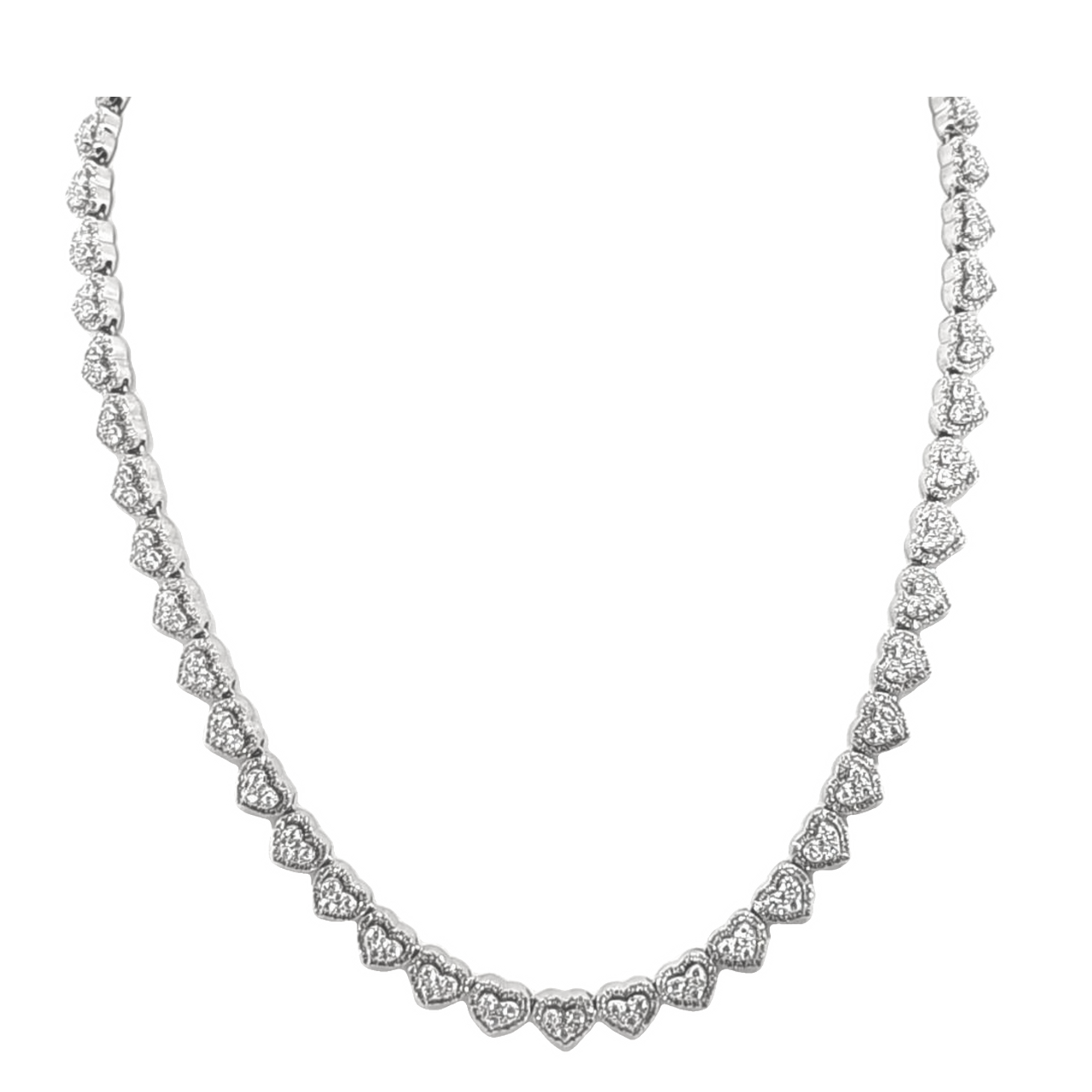 10K White Gold & Diamond Heart Necklace 39110018| Shin Brothers** 10K White Gold & Diamond Heart Necklace 39110018| Shin Brothers**
