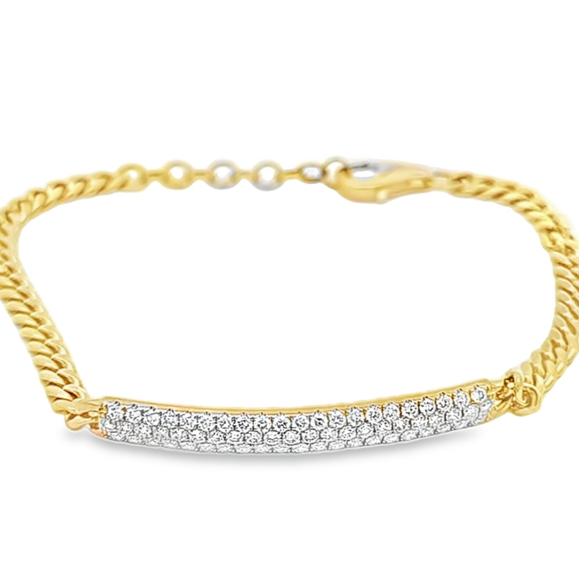 14K Yellow Gold Pavé Diamond Bar Bracelet 21000965 | Shin Brothers* 14K Yellow Gold Pavé Diamond Bar Bracelet 21000965 | Shin Brothers*