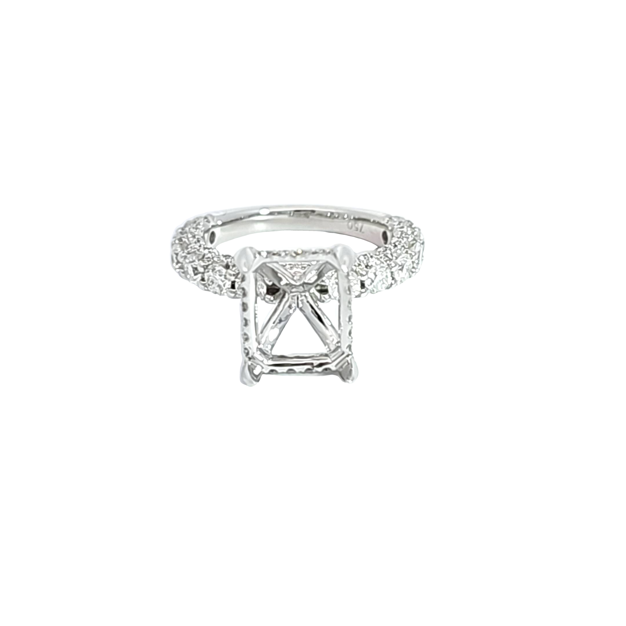 18K White Gold Emerald Cut Shape Diamond Setting 11007284 | Shin Brothers**