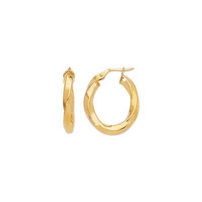 14KT Yellow Gold Fancy Italian Hoop Earring 14KT Yellow Gold Fancy Italian Hoop Earring
