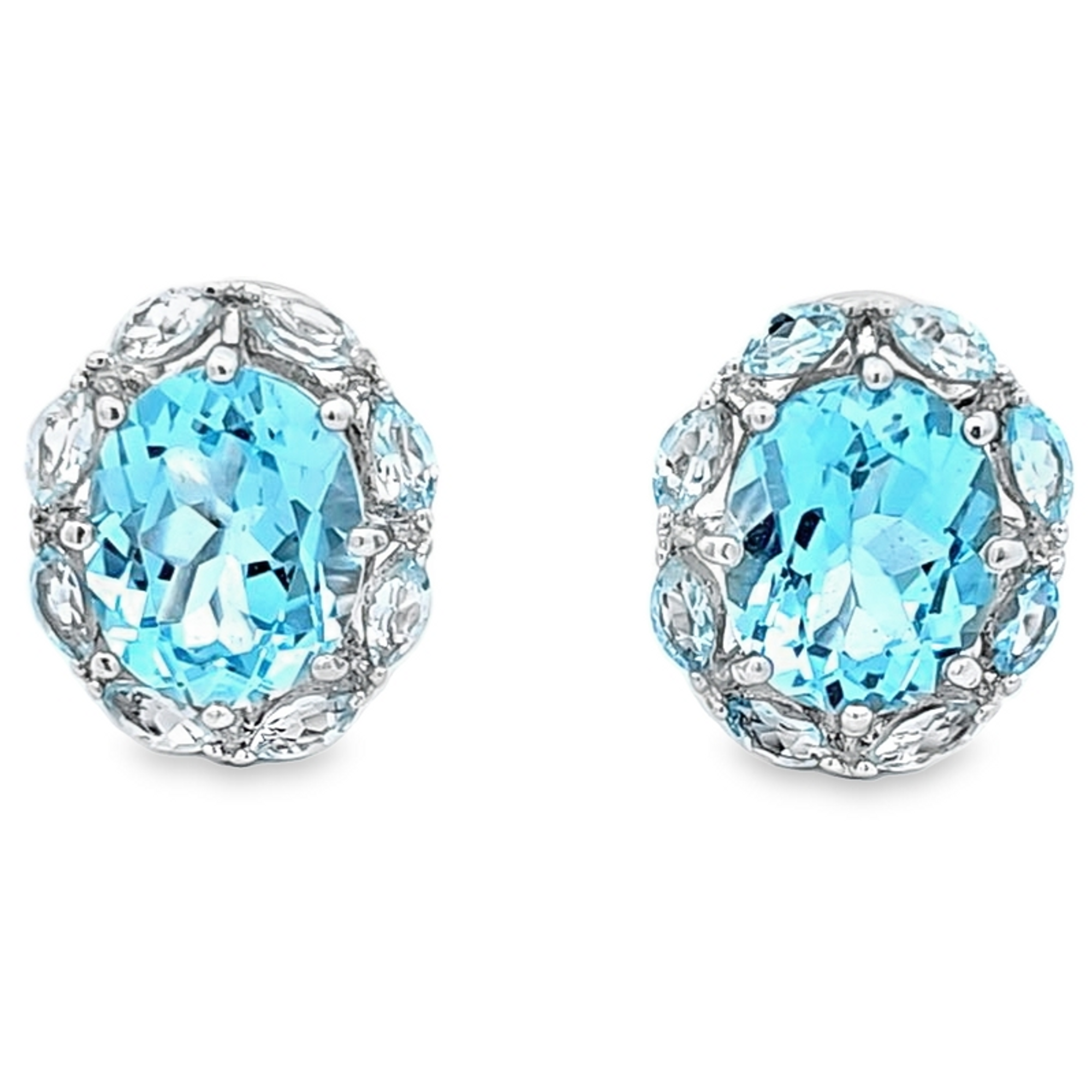 Sterling Silver Blue Topaz Earrings 84011060| Shin brothers** Sterling Silver Blue Topaz Earrings 84011060| Shin brothers**