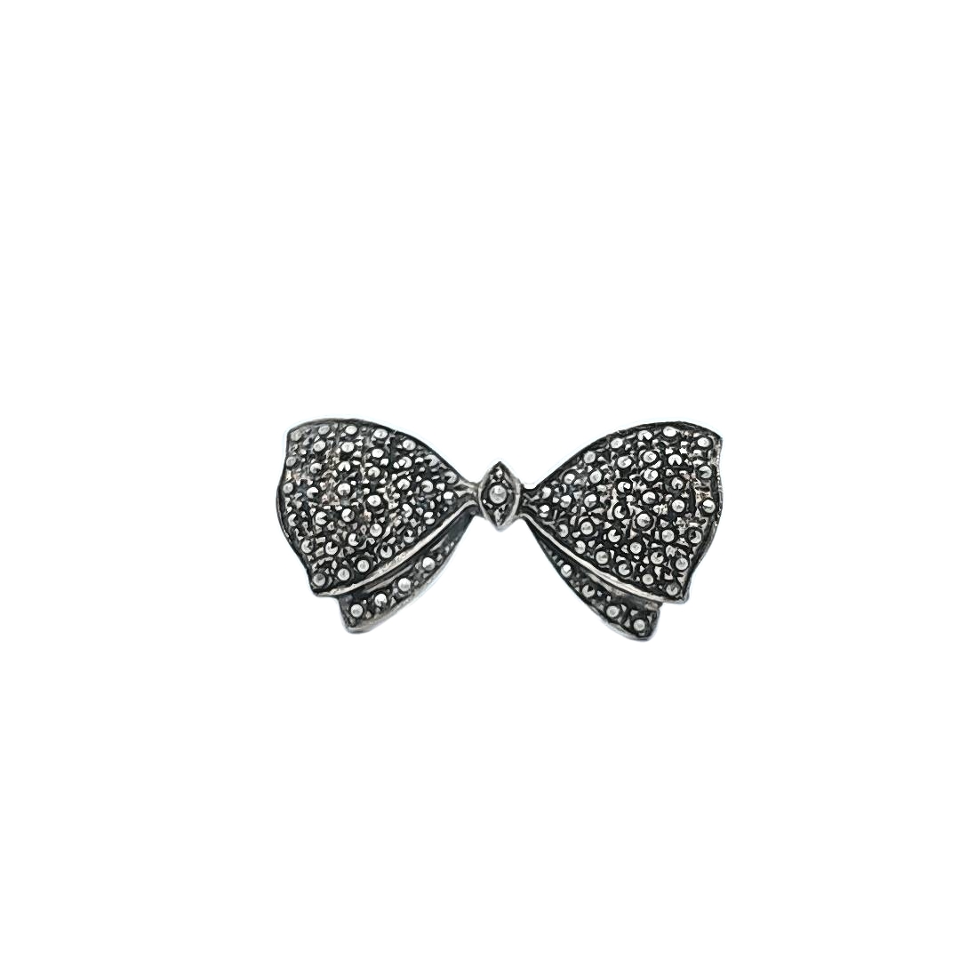 Sterling Silver Marcasite Bow Pin 84011055| Shin Brothers** Sterling Silver Marcasite Bow Pin 84011055| Shin Brothers**