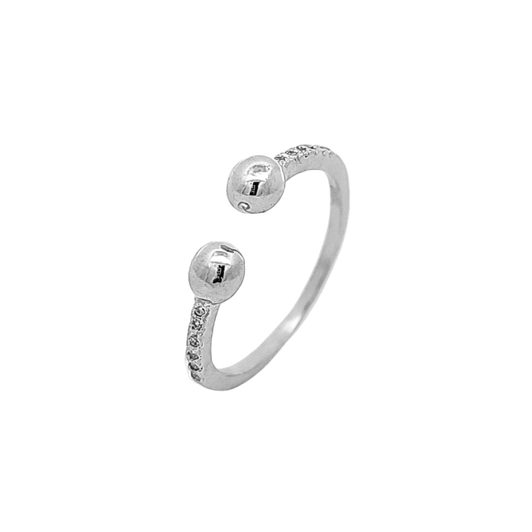 14K White Gold Diamond Beaded Cuff Ring 11007299 | Shin Brothers* 14K White Gold Diamond Beaded Cuff Ring 11007299 | Shin Brothers*
