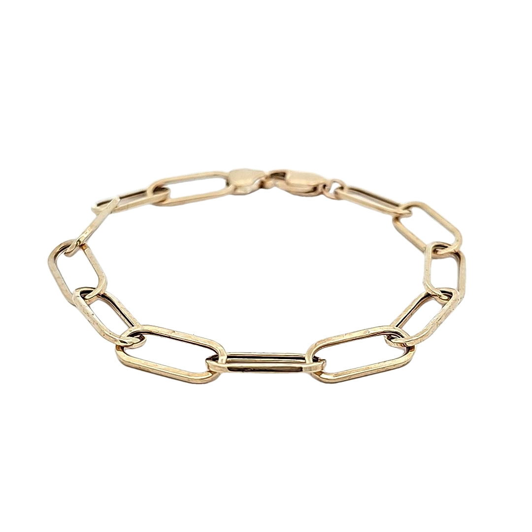 14K Yellow Gold 6mm Paperclip Link Bracelet 20002229 | Shin Brothers*
