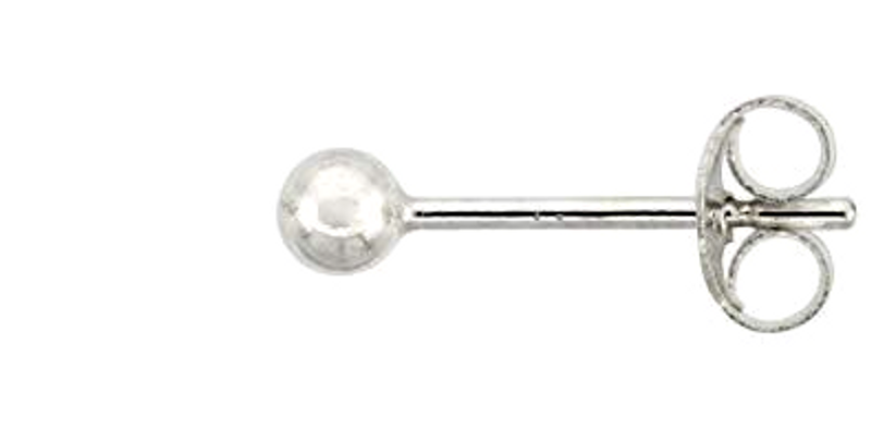 14K White Gold 4MM Ball Stud Single Earring 40002484 | Shin Brothers**