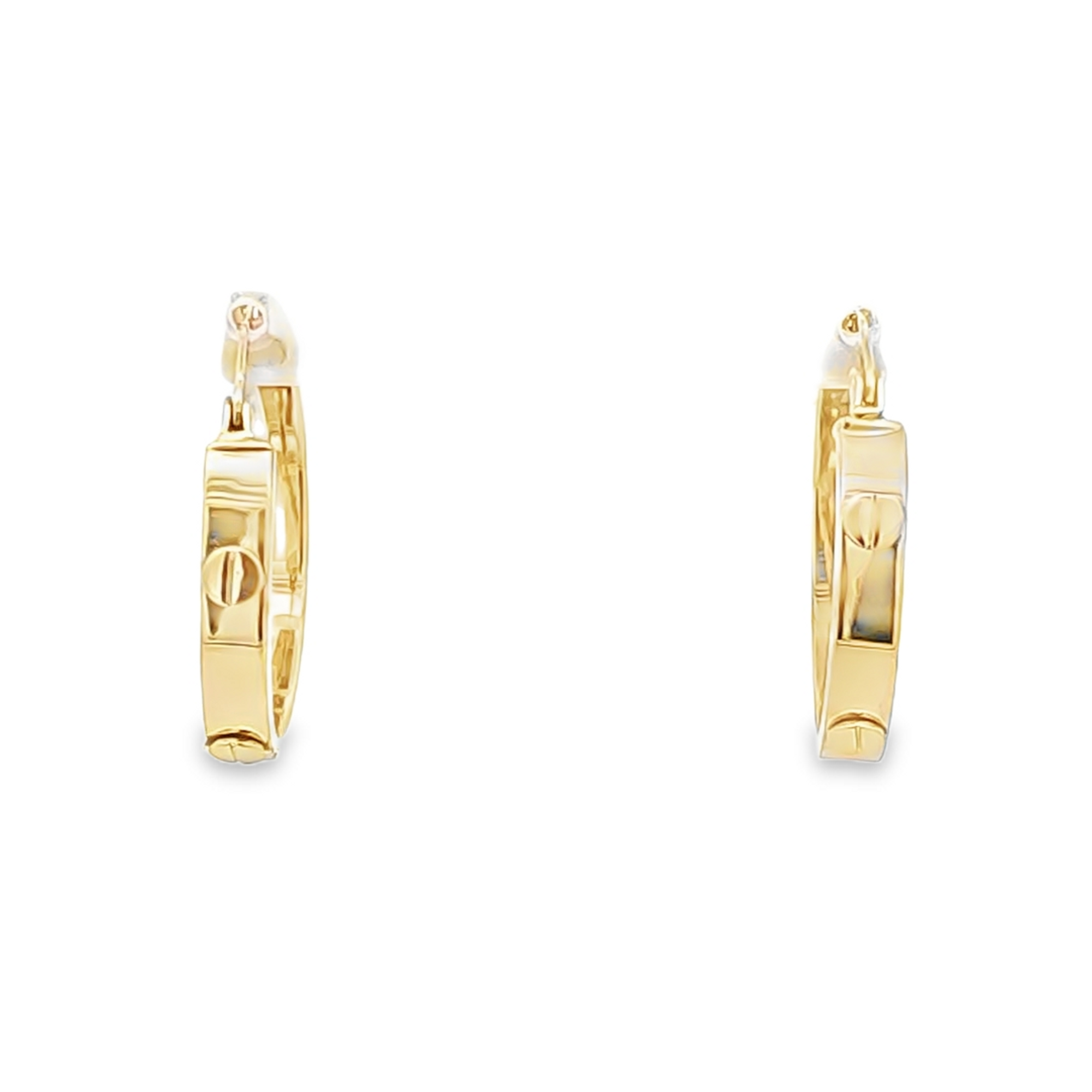 14K Yellow Gold Hoop with Screws Fancy Earring 40003317 | Shin Brothers** 14K Yellow Gold Hoop with Screws Fancy Earring 40003317 | Shin Brothers**