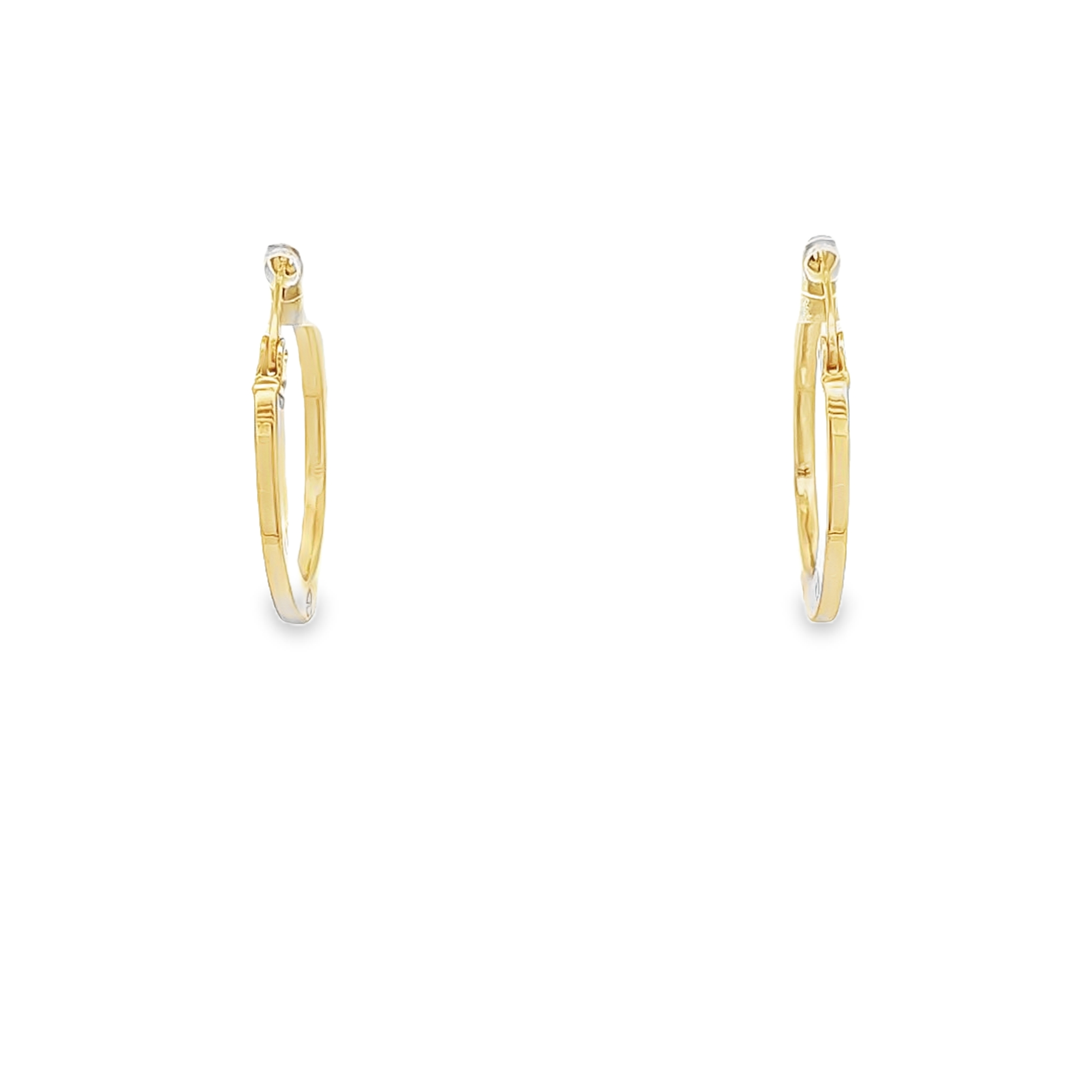 14K Yellow Gold Hoop with Screw Flat Earrings 40003313 | Shin Brothers** 14K Yellow Gold Hoop with Screw Flat Earrings 40003313 | Shin Brothers**