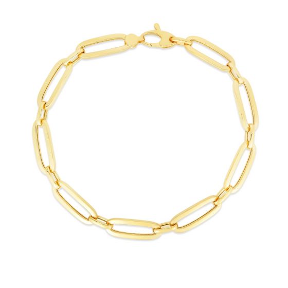 14K Yellow Gold Oval Link Bracelet 20002221 | Shin Brothers** 14K Yellow Gold Oval Link Bracelet 20002221 | Shin Brothers**