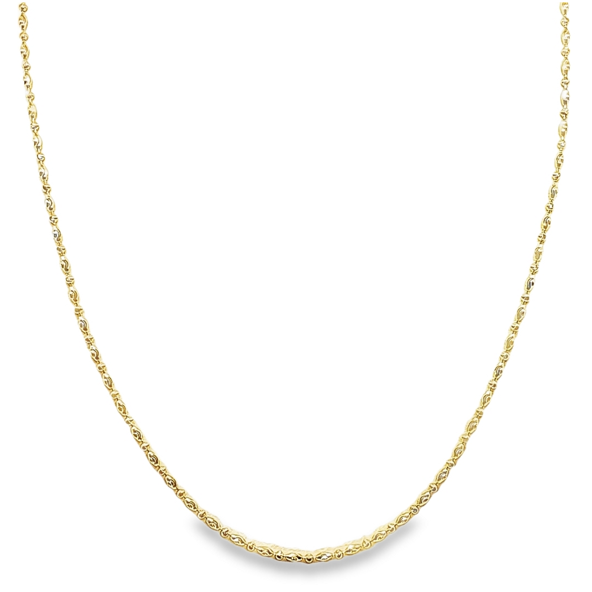 14K Yellow Gold Bar Diamond Cut Chain 30004730 | Shin Brothers** 14K Yellow Gold Bar Diamond Cut Chain 30004730 | Shin Brothers**