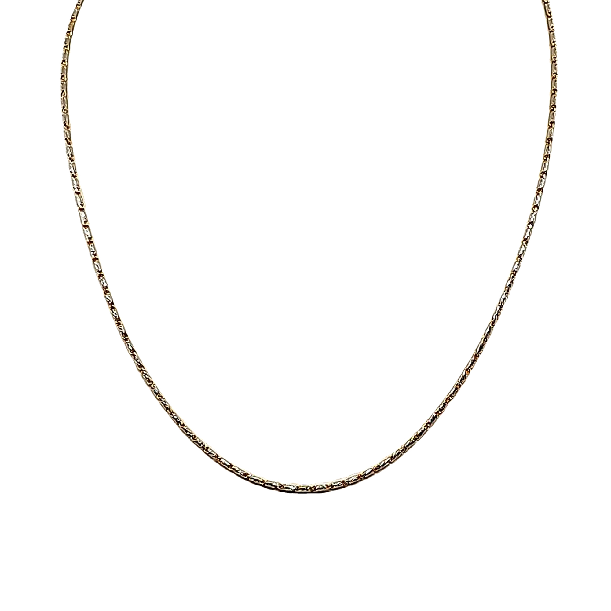14K Two Tone Gold Bar Chain 30004717 | Shin Brothers** 14K Two Tone Gold Bar Chain 30004717 | Shin Brothers**
