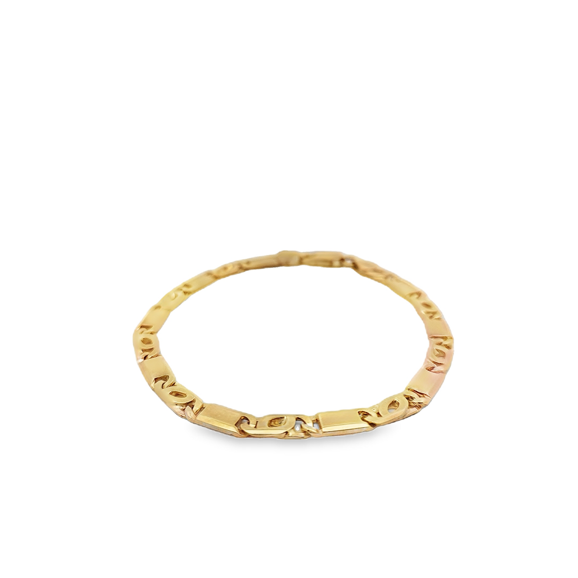 14K Yellow Gold 8.5" Tiger Eye Chain Bracelet 20002237 | Shin Brothers*