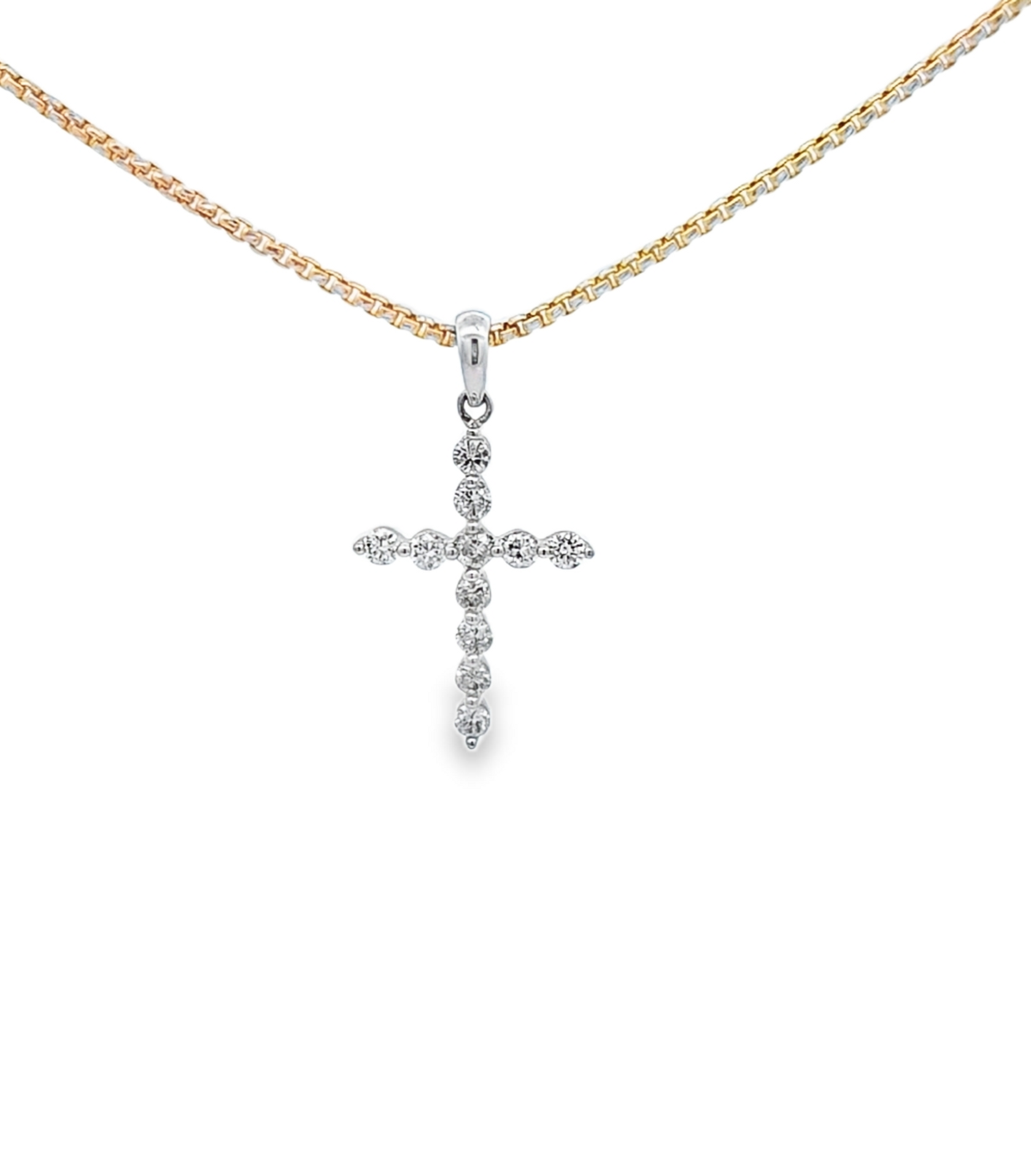 14K White Gold Diamond Cross Pendant 51002244 | Shin Brothers**