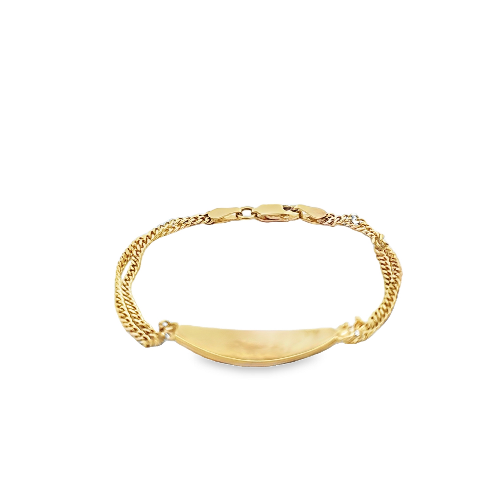 14K Yellow Gold 6" Engraved ID Bracelet 20000087 | Shin Brothers*