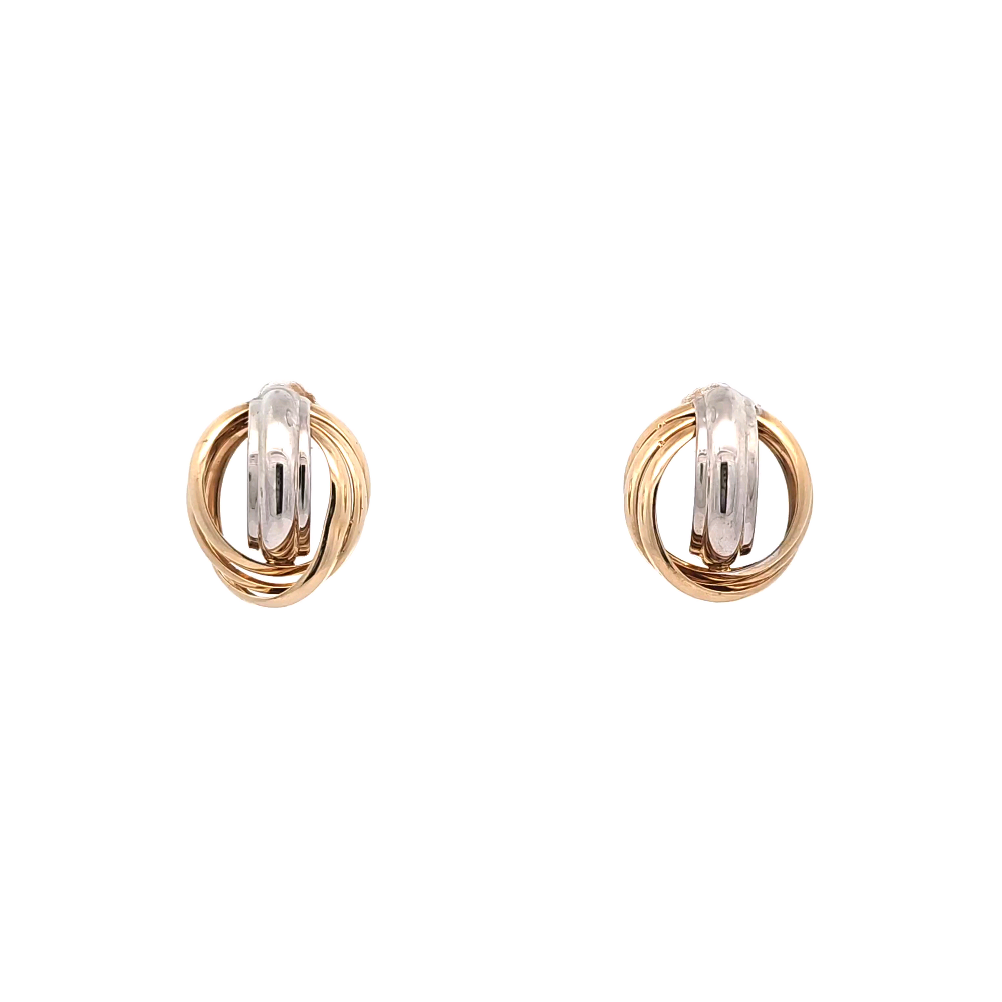 14K Two Tone Gold Bottom Twist Earrings 40002658 | Shin Brothers*