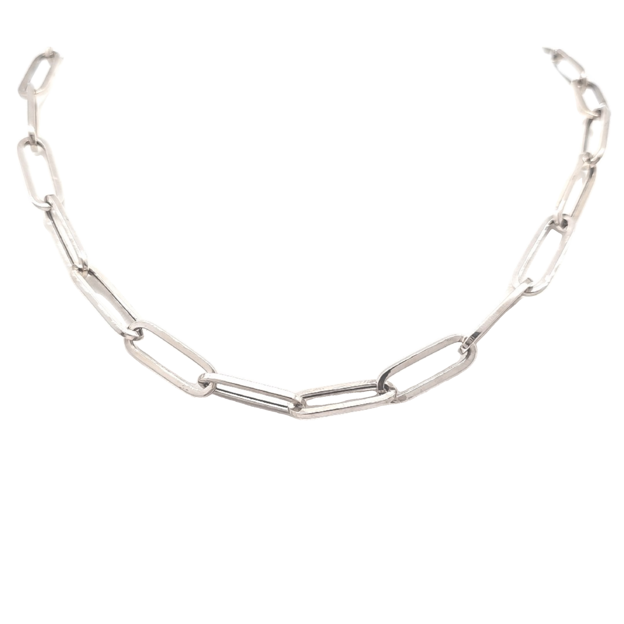 14K White Gold Paperclip Chain 30004759 | Shin Brothers** 14K White Gold Paperclip Chain 30004759 | Shin Brothers**