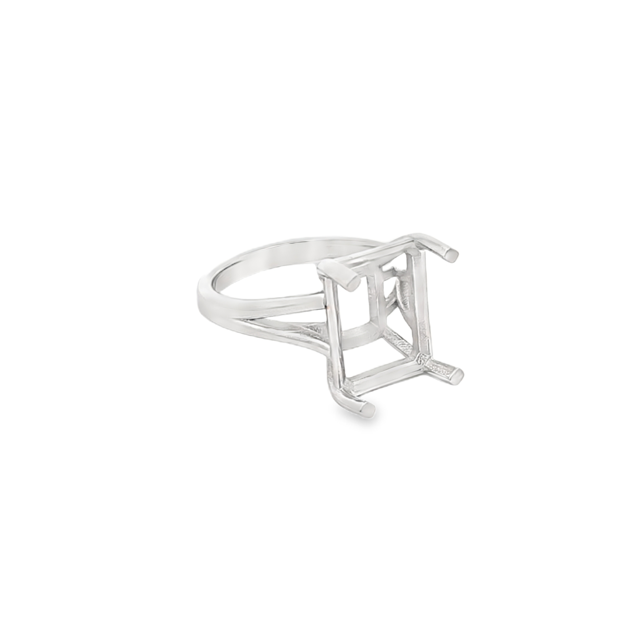 14K White Gold Plain Ring Setting 10017898 | Shin Brothers** 14K White Gold Plain Ring Setting 10017898 | Shin Brothers**