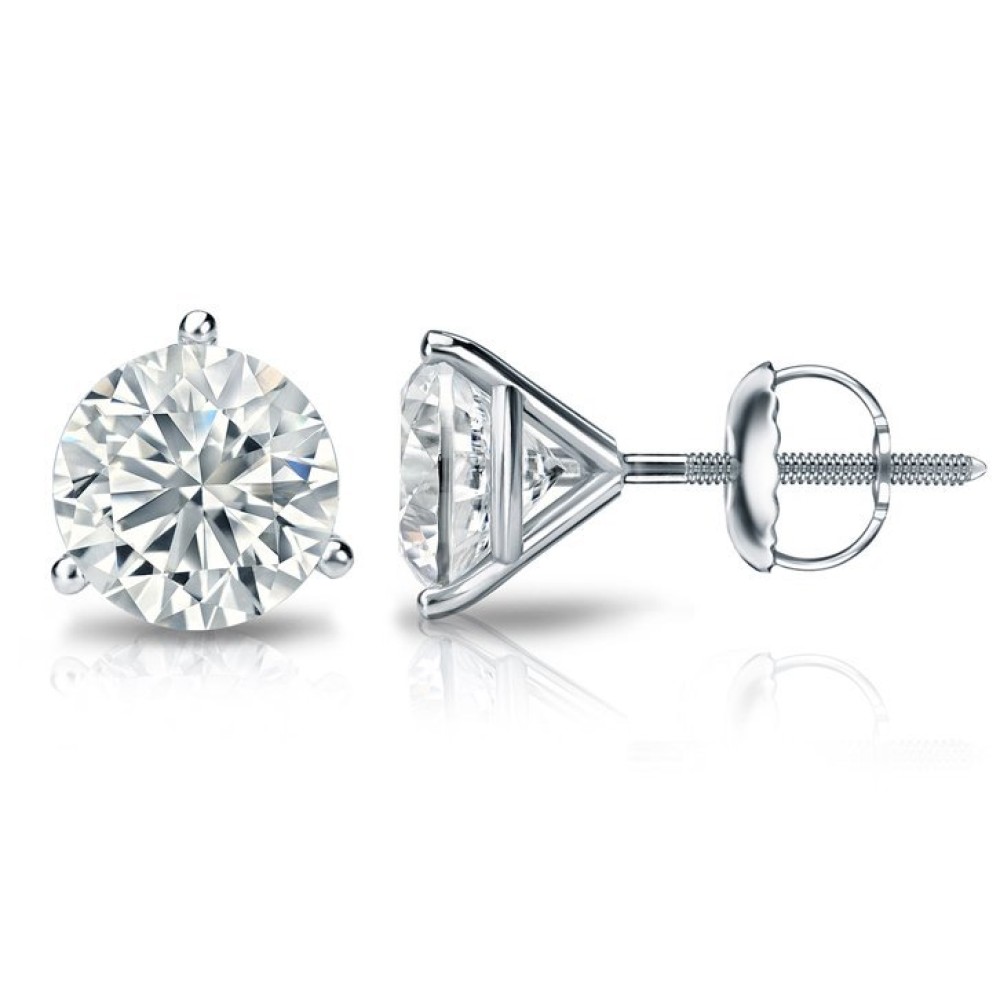 14K White Gold Diamond Martini Cut Stud Earrings 41002787 | Shin Brothers**  14K White Gold Diamond Martini Cut Stud Earrings 41002787 | Shin Brothers**