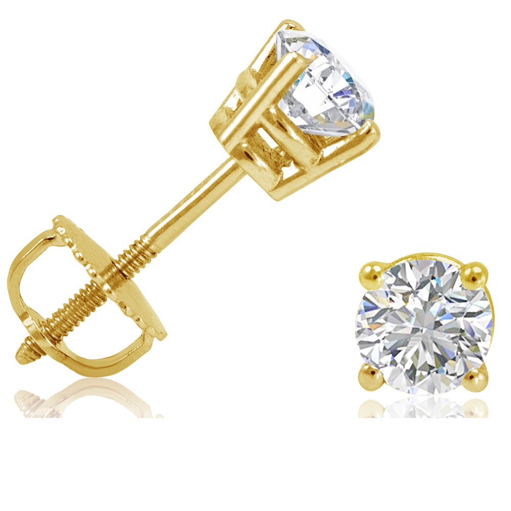 14K Yellow Gold Diamond Earrings 41002786 | Shin Brothers** 14K Yellow Gold Diamond Earrings 41002786 | Shin Brothers**