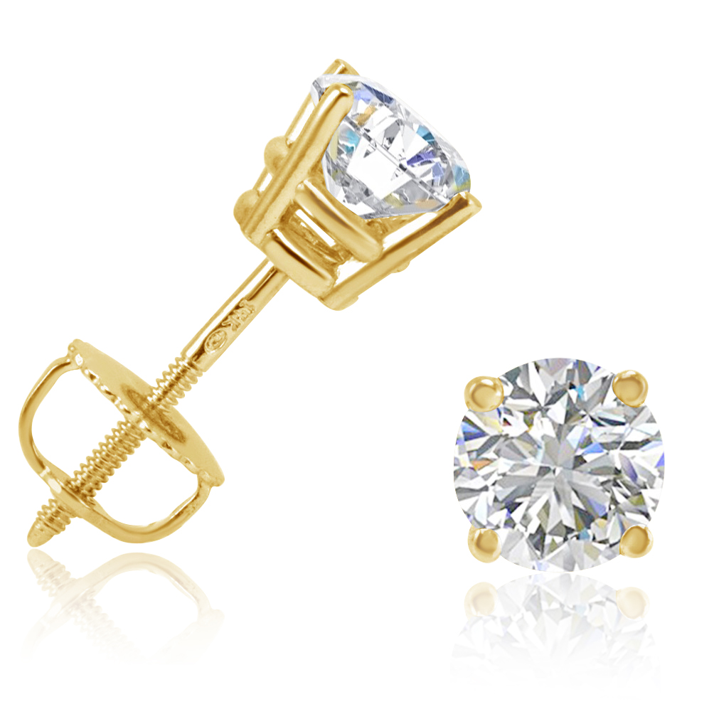 14K Yellow Gold Diamond Stud Earrings 41002790 | Shin Brothers** 14K Yellow Gold Diamond Stud Earrings 41002790 | Shin Brothers**