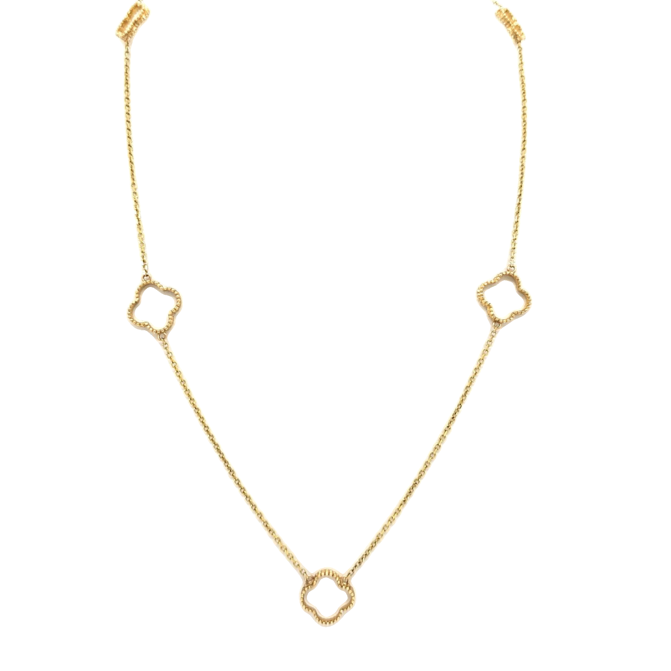 14K Yellow Gold 24" Five Clover Necklace 30003523 | Shin Brothers*