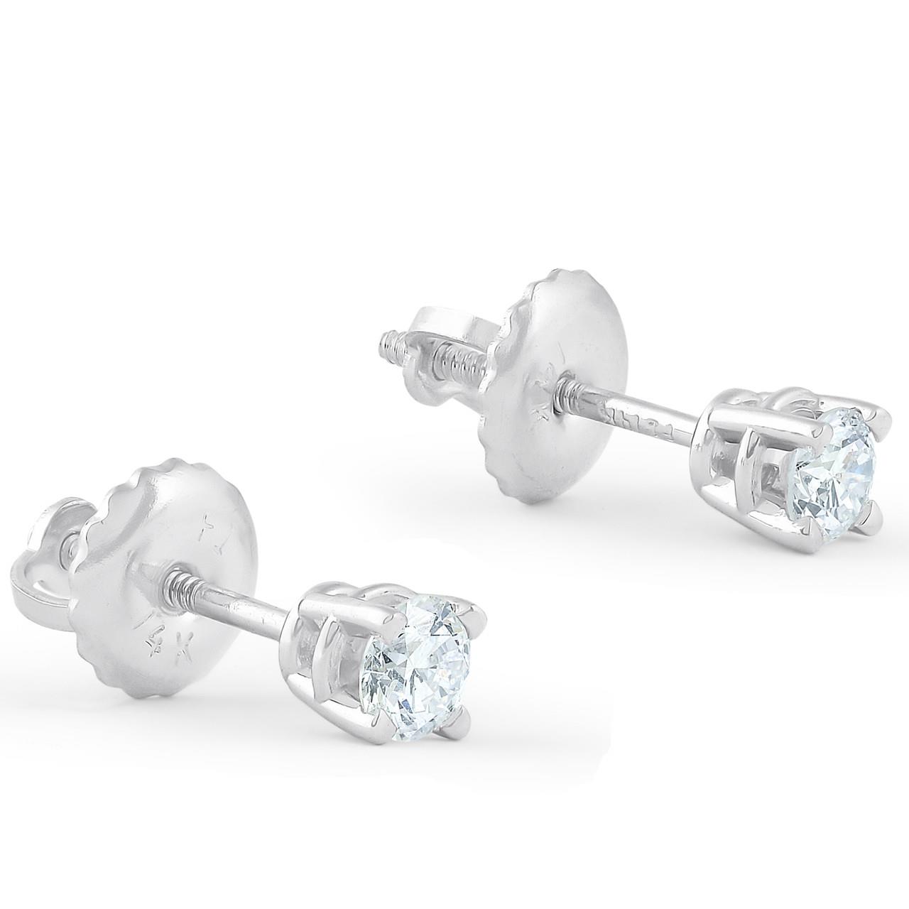 14K White Gold 1/5 ctw Diamond Screw Back Earrings 41002801 | Shin Brothers* 14K White Gold 1/5 ctw Diamond Screw Back Earrings 41002801 | Shin Brothers*