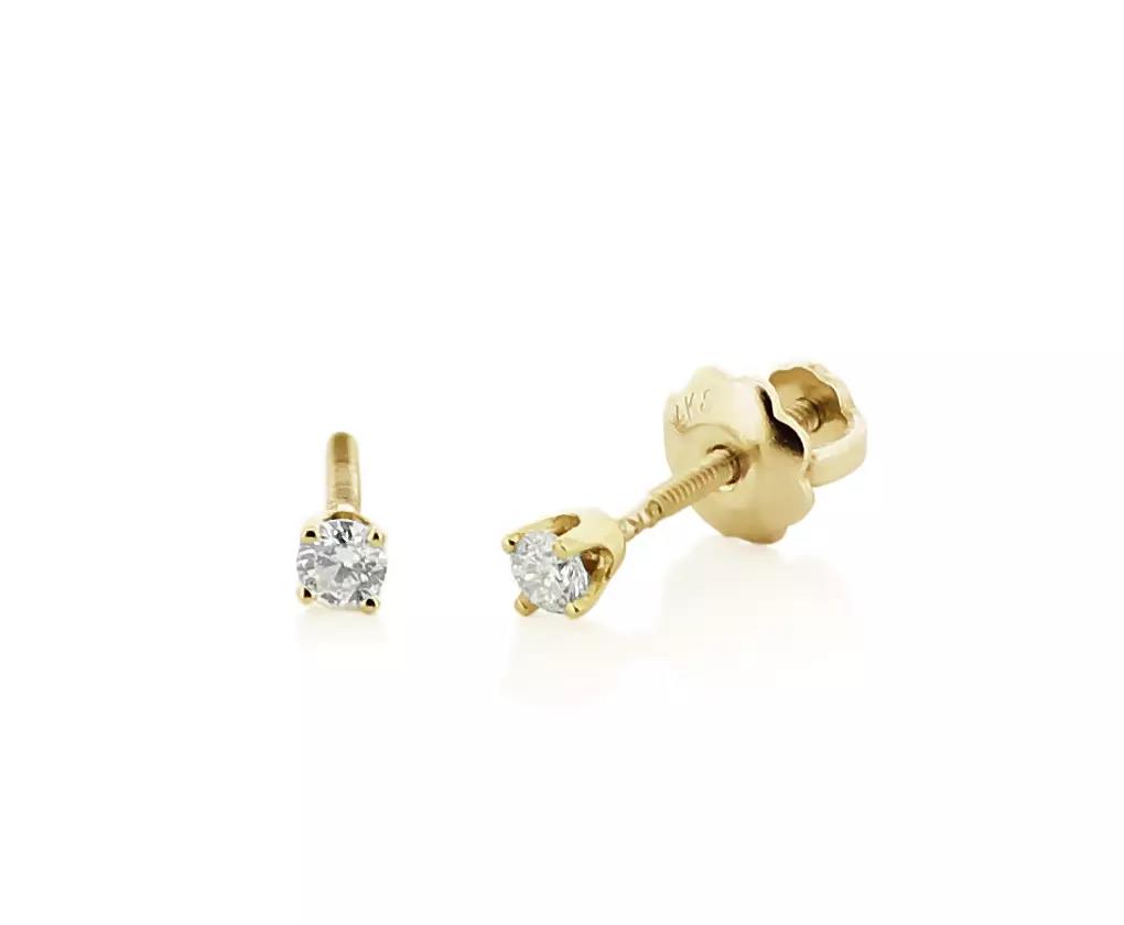 14K Yellow Gold Mini Diamond Screw Back Stud Earrings 41002807 | Shin Brothers* 14K Yellow Gold Mini Diamond Screw Back Stud Earrings 41002807 | Shin Brothers*