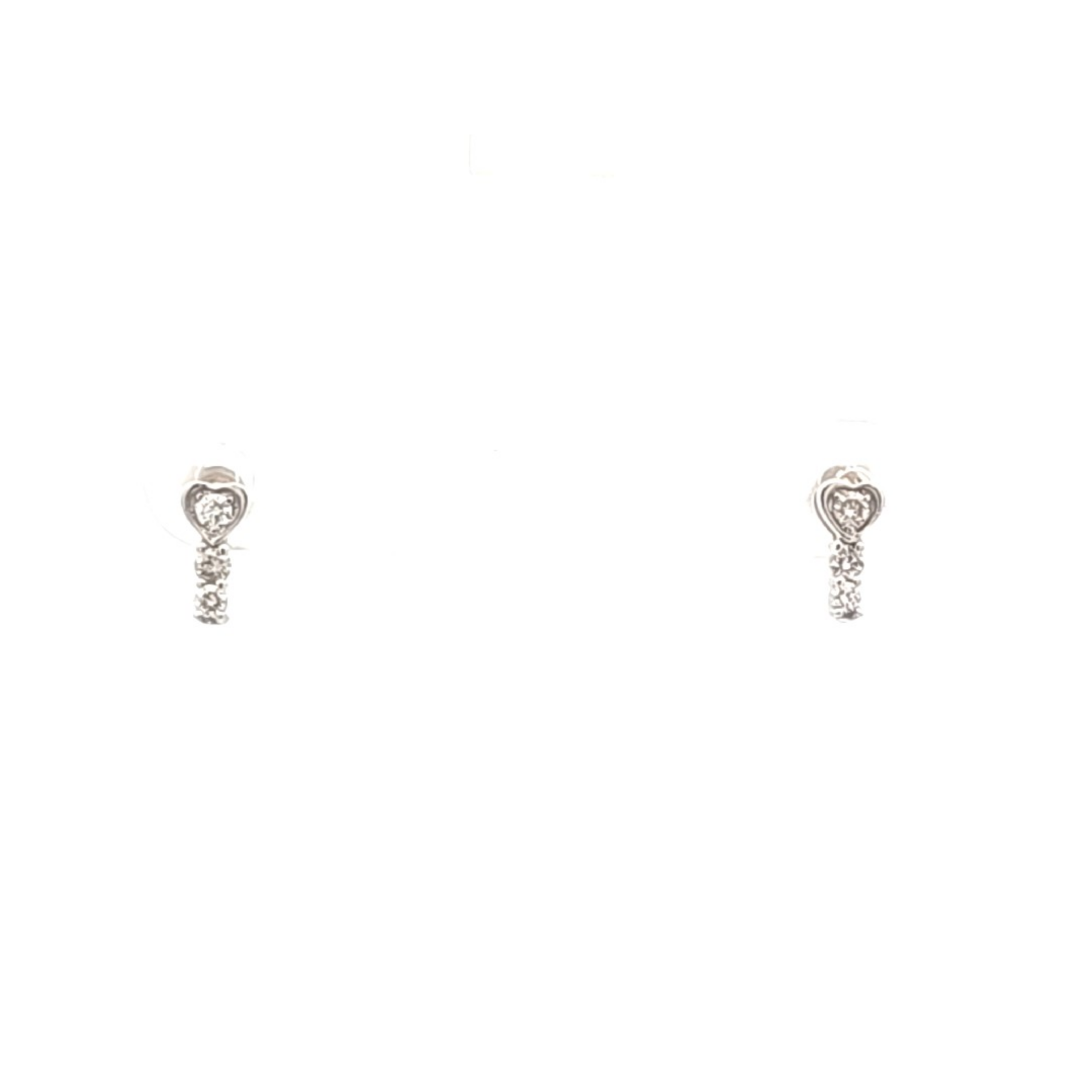 14K White Gold Diamond Heart Earrings 41002808 | Shin Brothers** 14K White Gold Diamond Heart Earrings 41002808 | Shin Brothers**