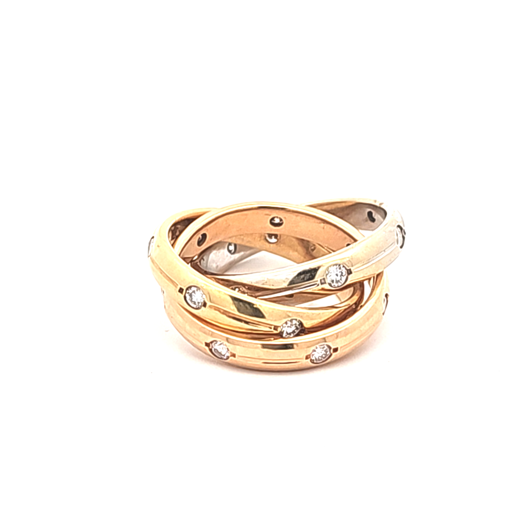 14K Tricolor Gold 3-Piece Diamond Ring Set 11001957 | Shin Brothers** 14K Tricolor Gold 3-Piece Diamond Ring Set 11001957 | Shin Brothers**