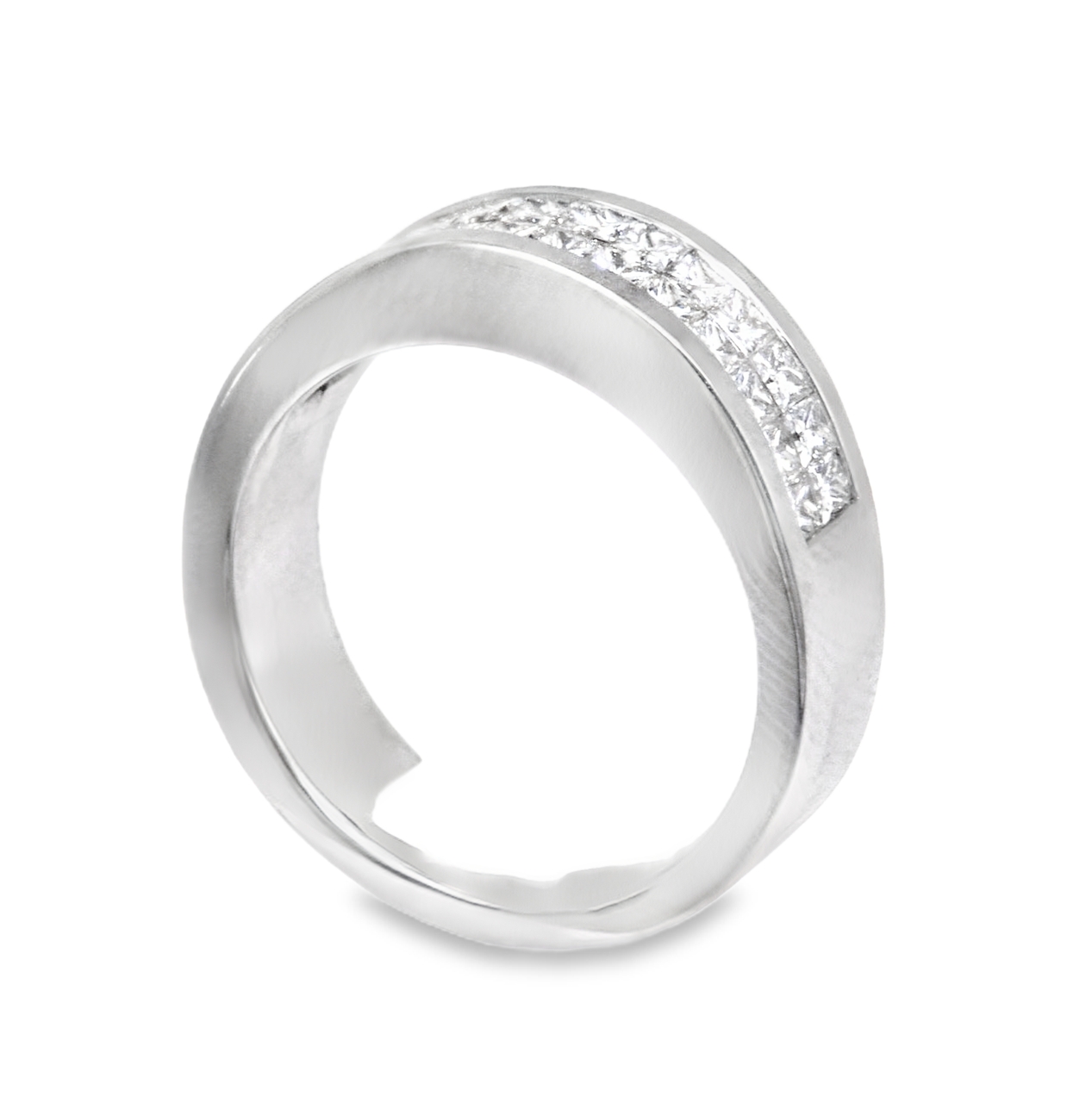 14K White Gold 1 ctw Invisible Set Diamond Band 11001339 | Shin Brothers*